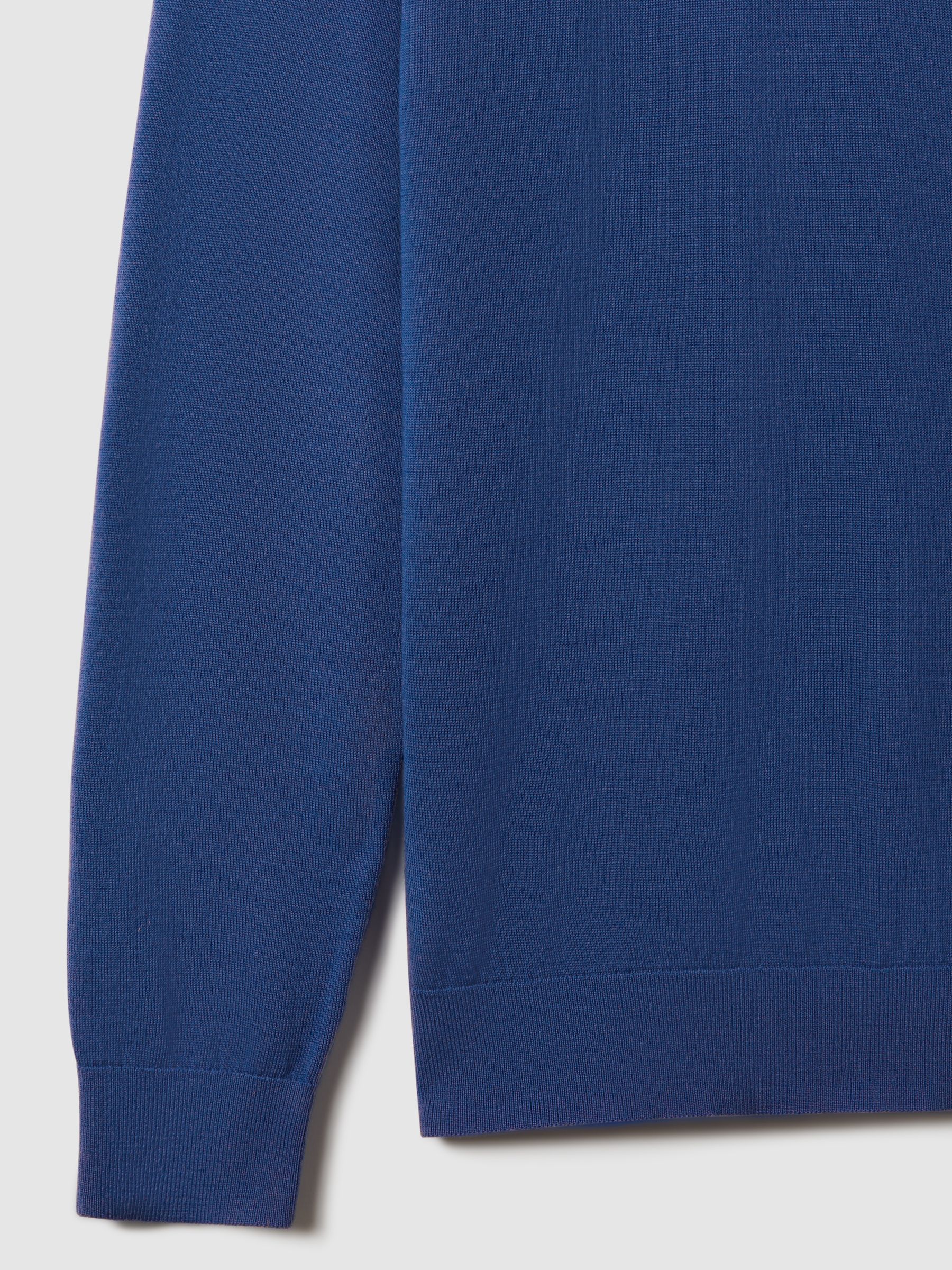Merino Wool Crew Neck Jumper in Lapis Blue - Image 6 of 6