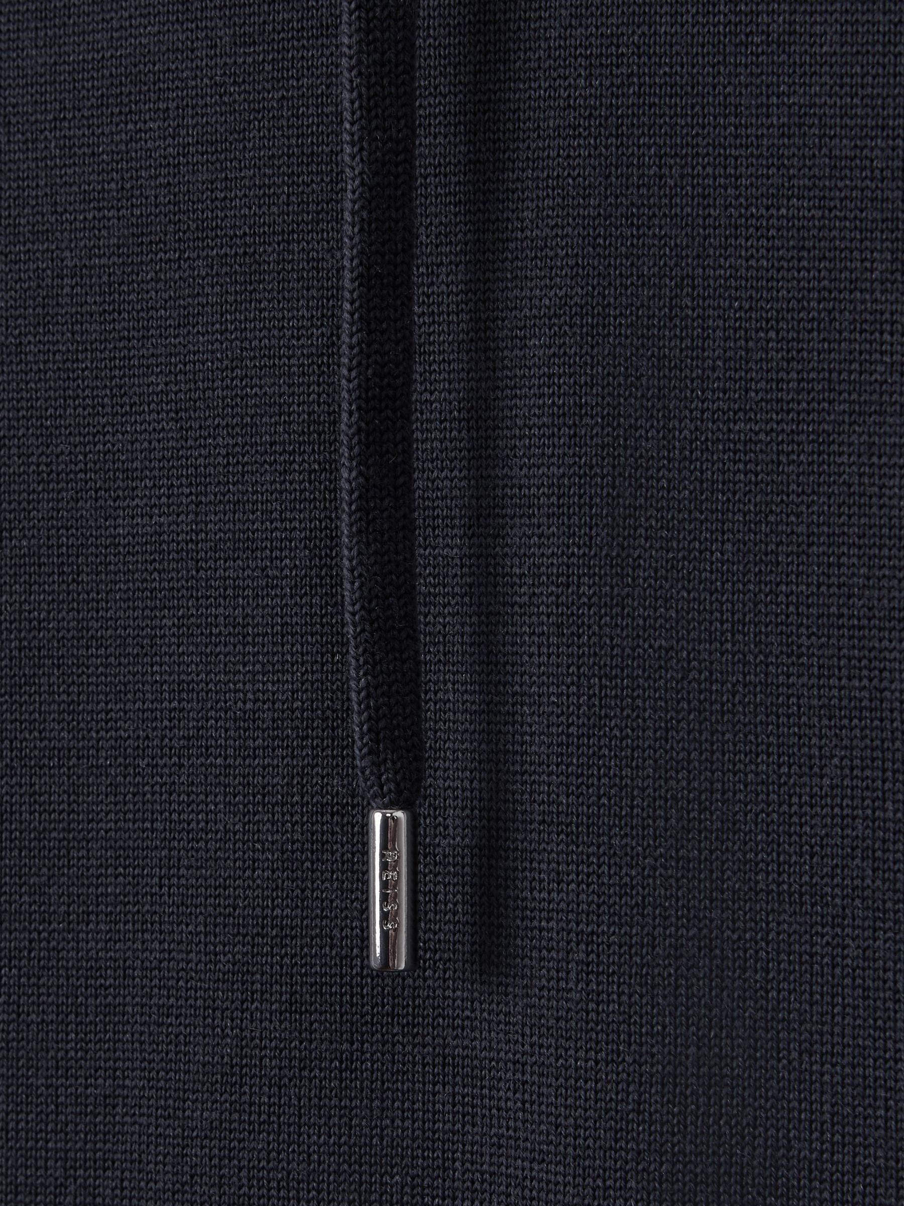 Merino Wool Drawstring Hoodie in Blue Smoke - Image 6 of 6