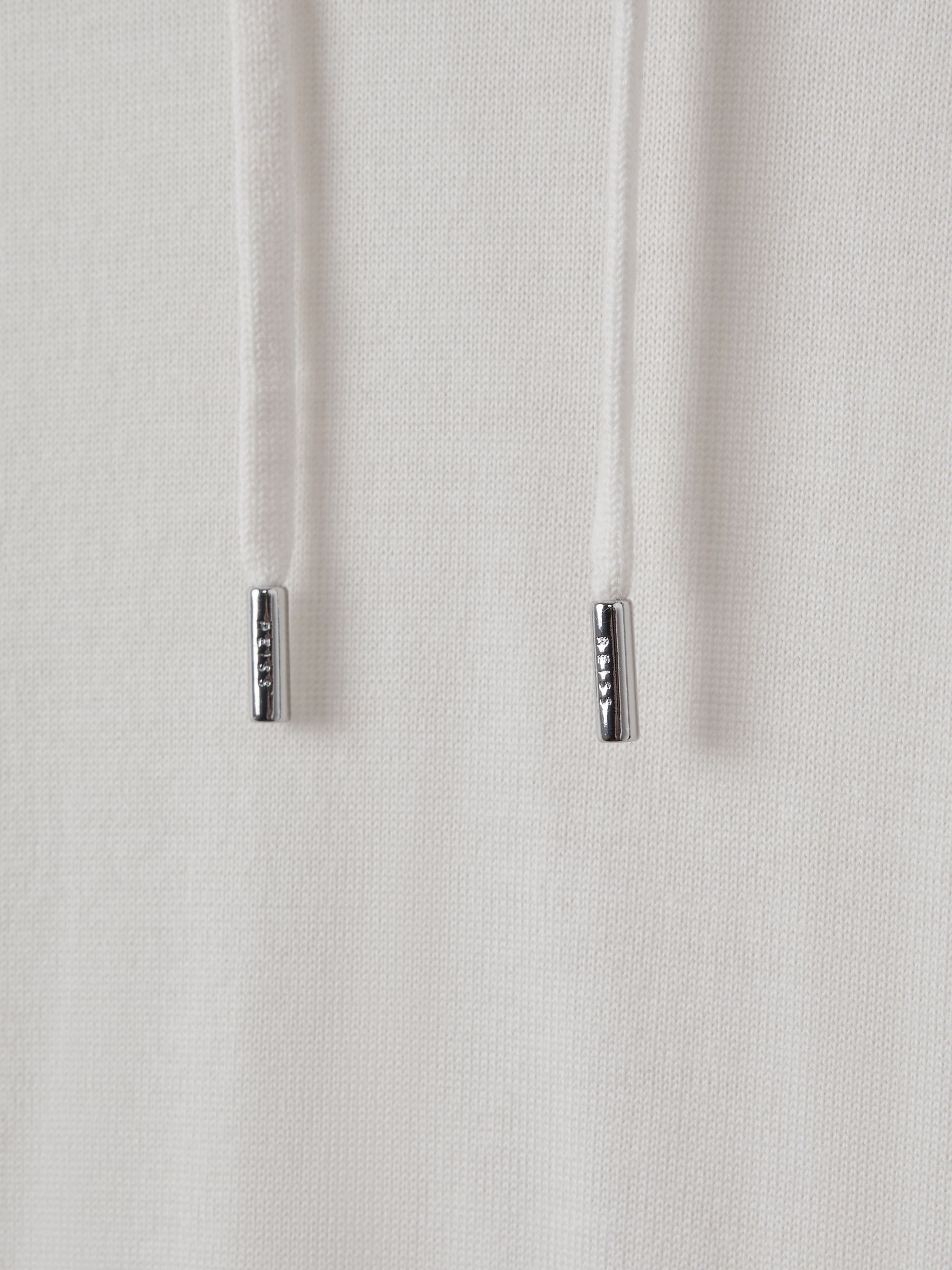 Merino Wool Drawstring Hoodie in Snow - Image 6 of 7