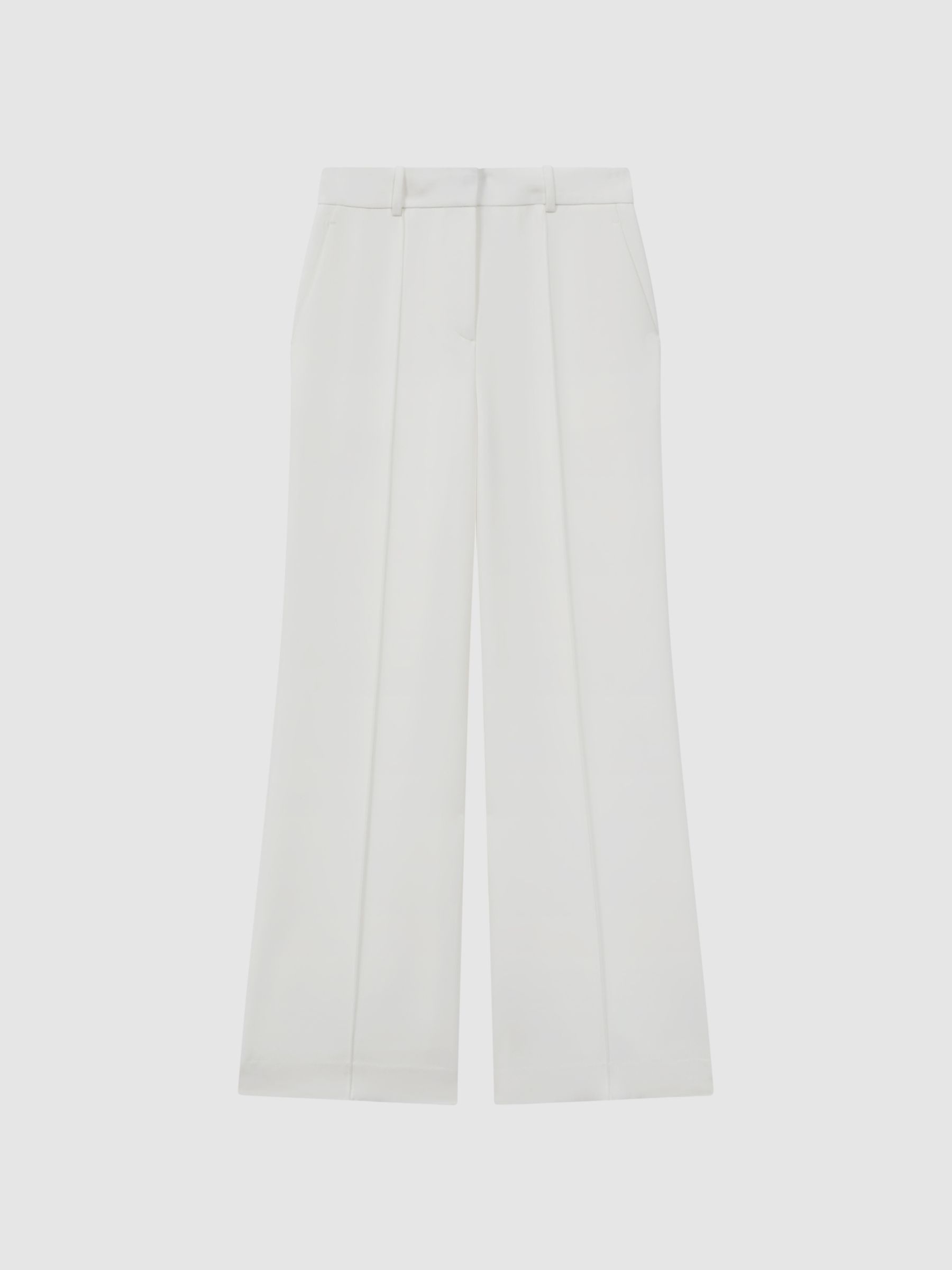 Crepe Wide Leg Suit Trousers in White - Image 2 of 7