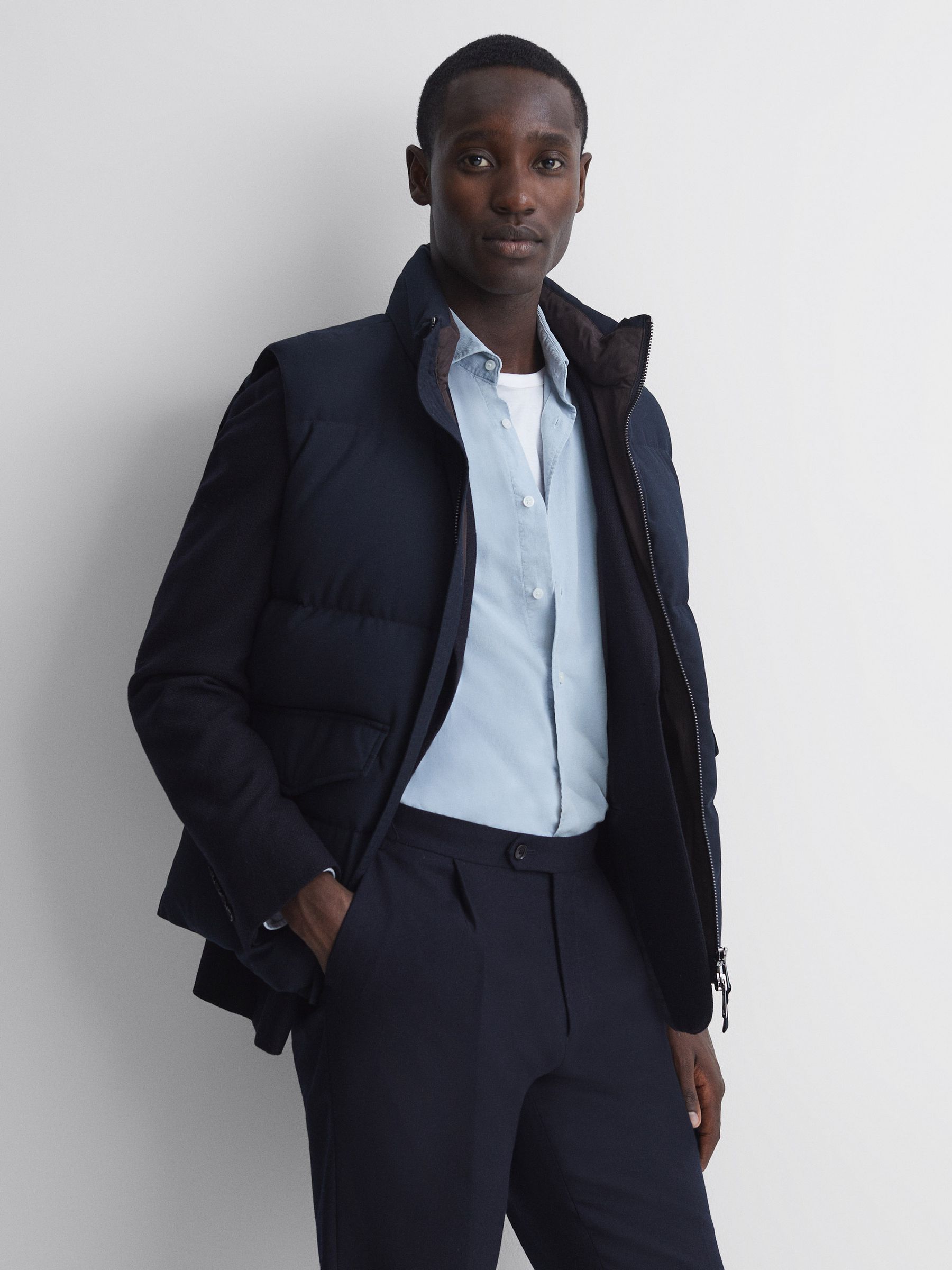 Corduroy Cutaway Collar Shirt in Soft Blue - Image 4 of 6