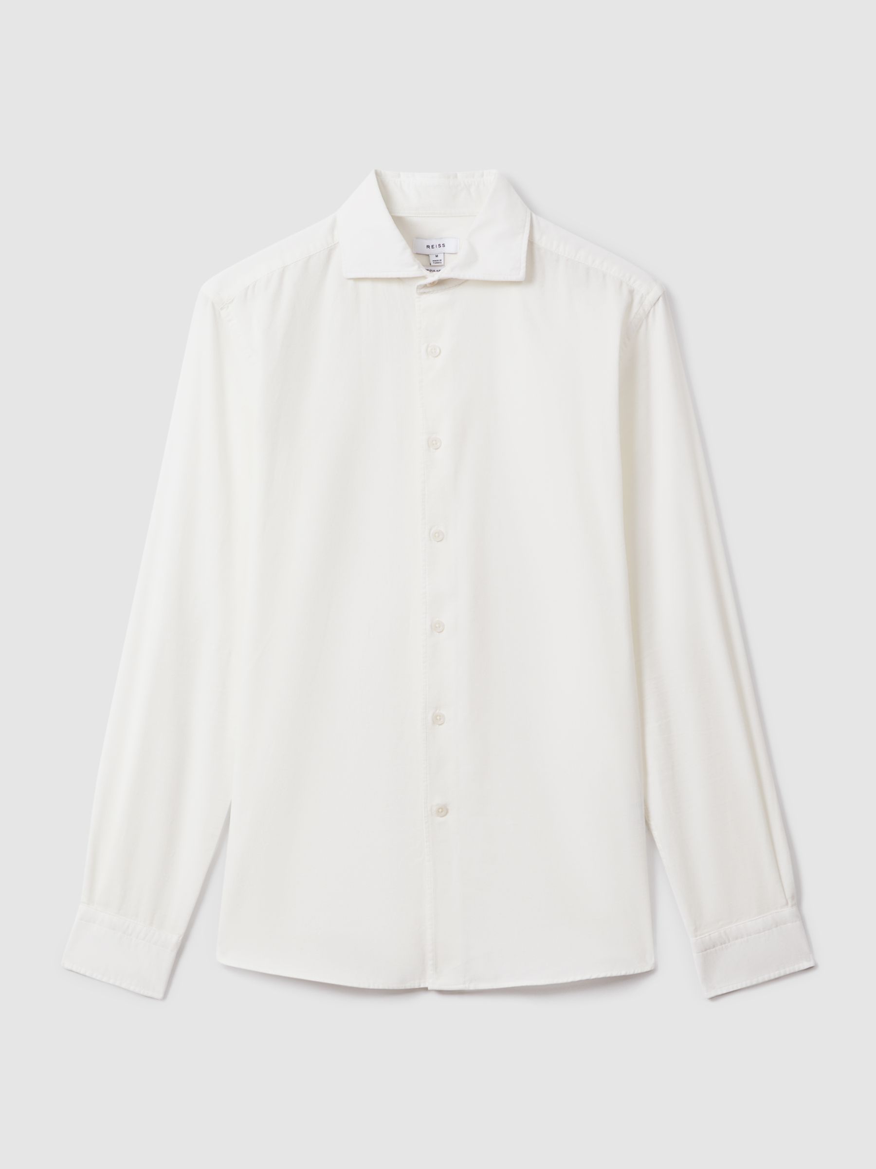 Corduroy Cutaway Collar Shirt in Off White - Image 2 of 6
