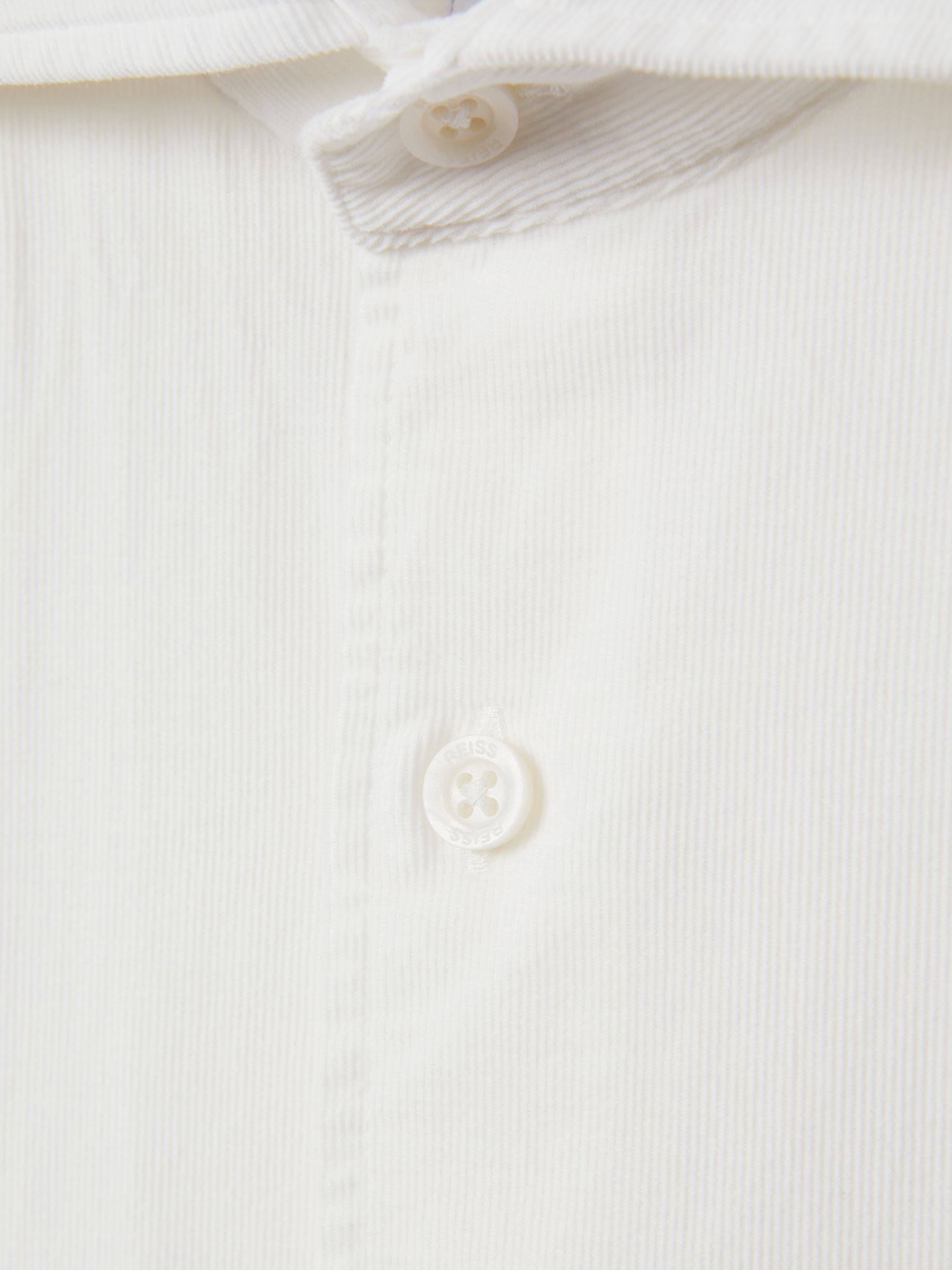 Corduroy Cutaway Collar Shirt in Off White - Image 6 of 6