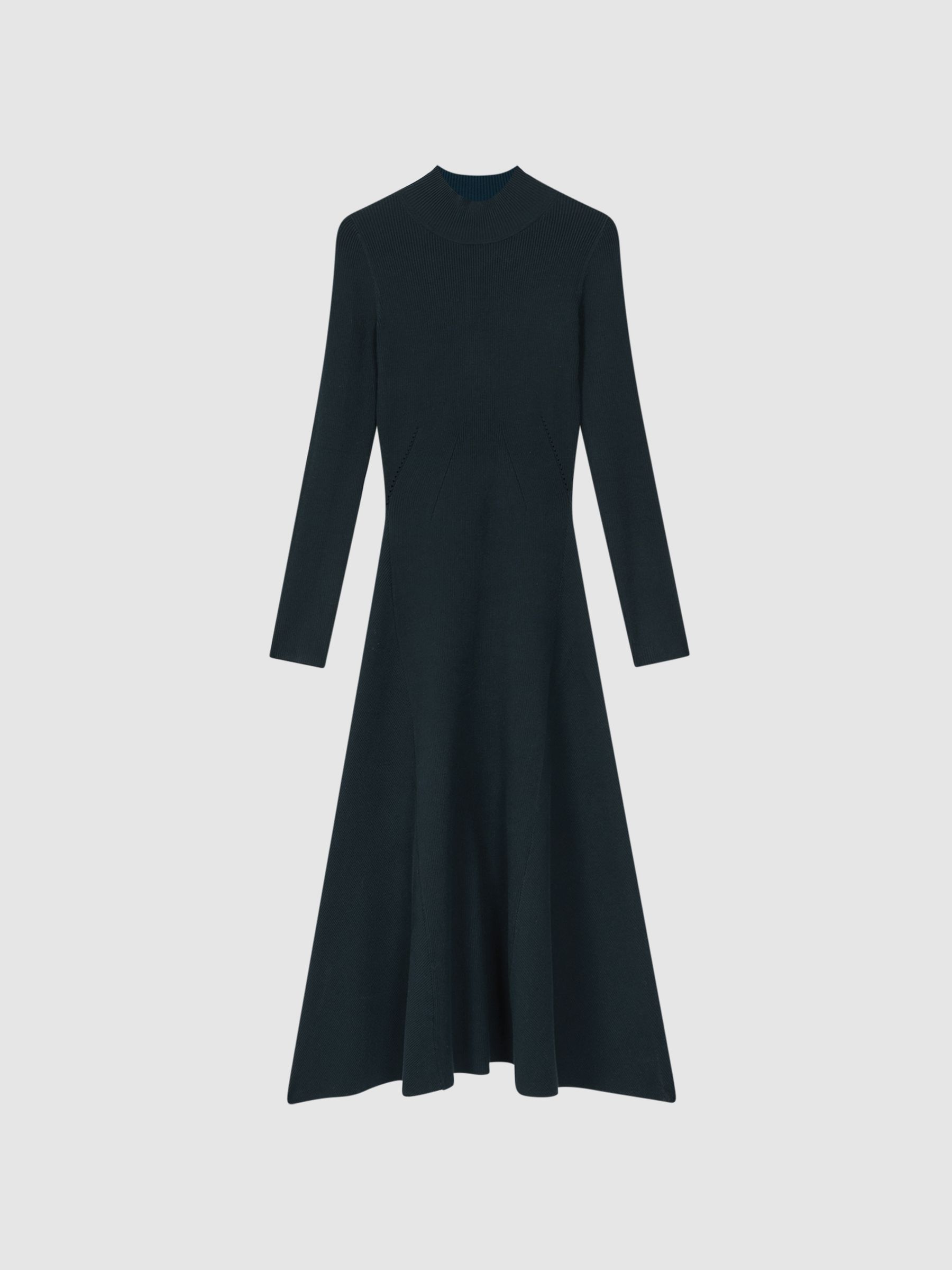 Knitted Bodycon Midi Dress in Teal - Image 2 of 6