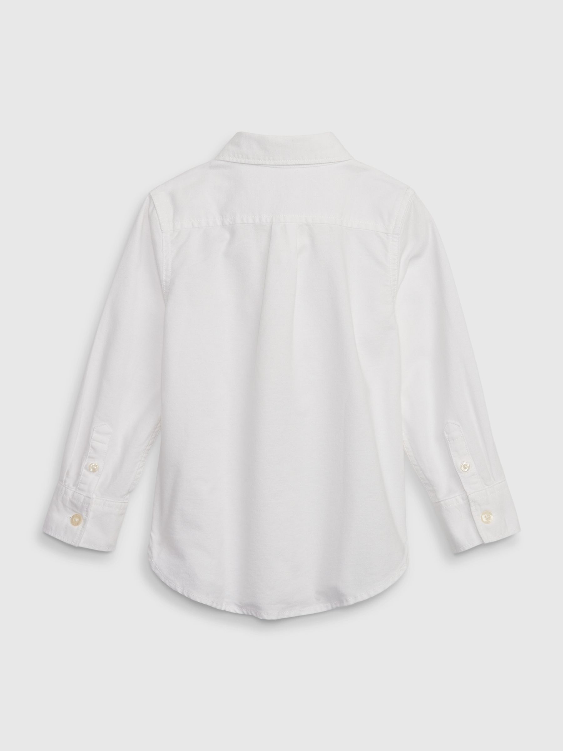 White Organic Cotton Long Sleeve Oxford Shirt (6mths-5yrs) - Image 3 of 4