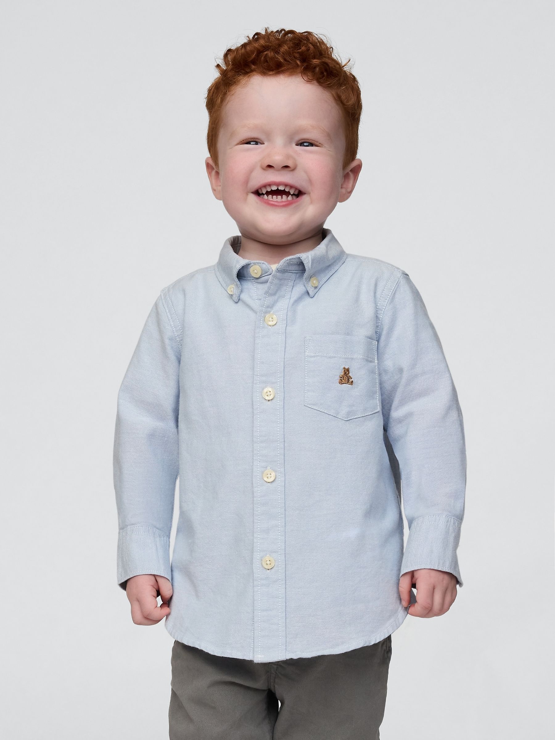 Blue Long Sleeve Oxford Shirt (6mths-5yrs) - Image 1 of 2