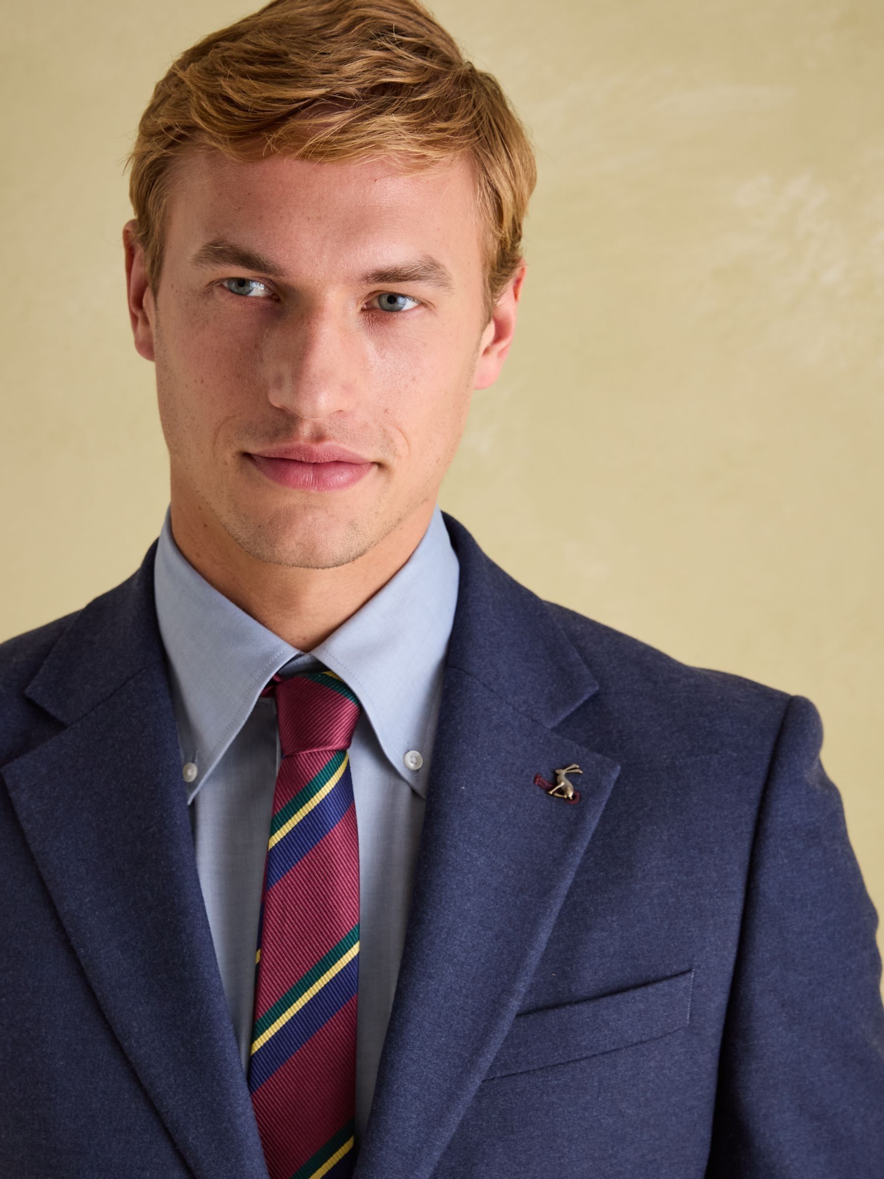 Blue Slim Fit Flannel Suit Jacket - Image 5 of 9