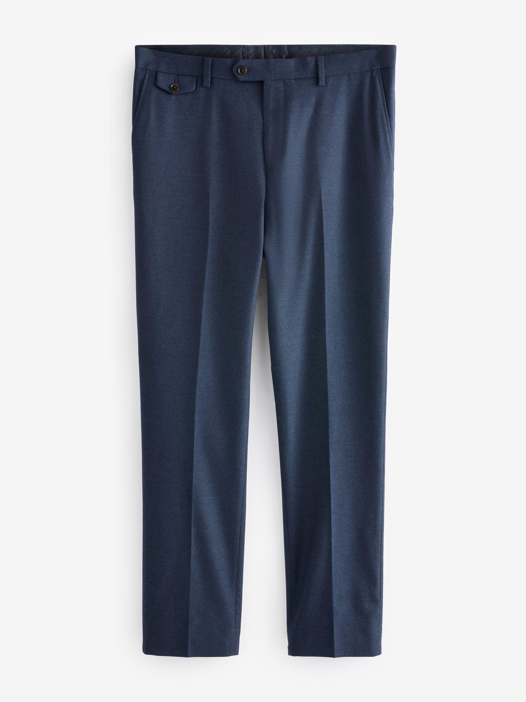 Blue Slim Fit Flannel Suit Trousers - Image 6 of 9