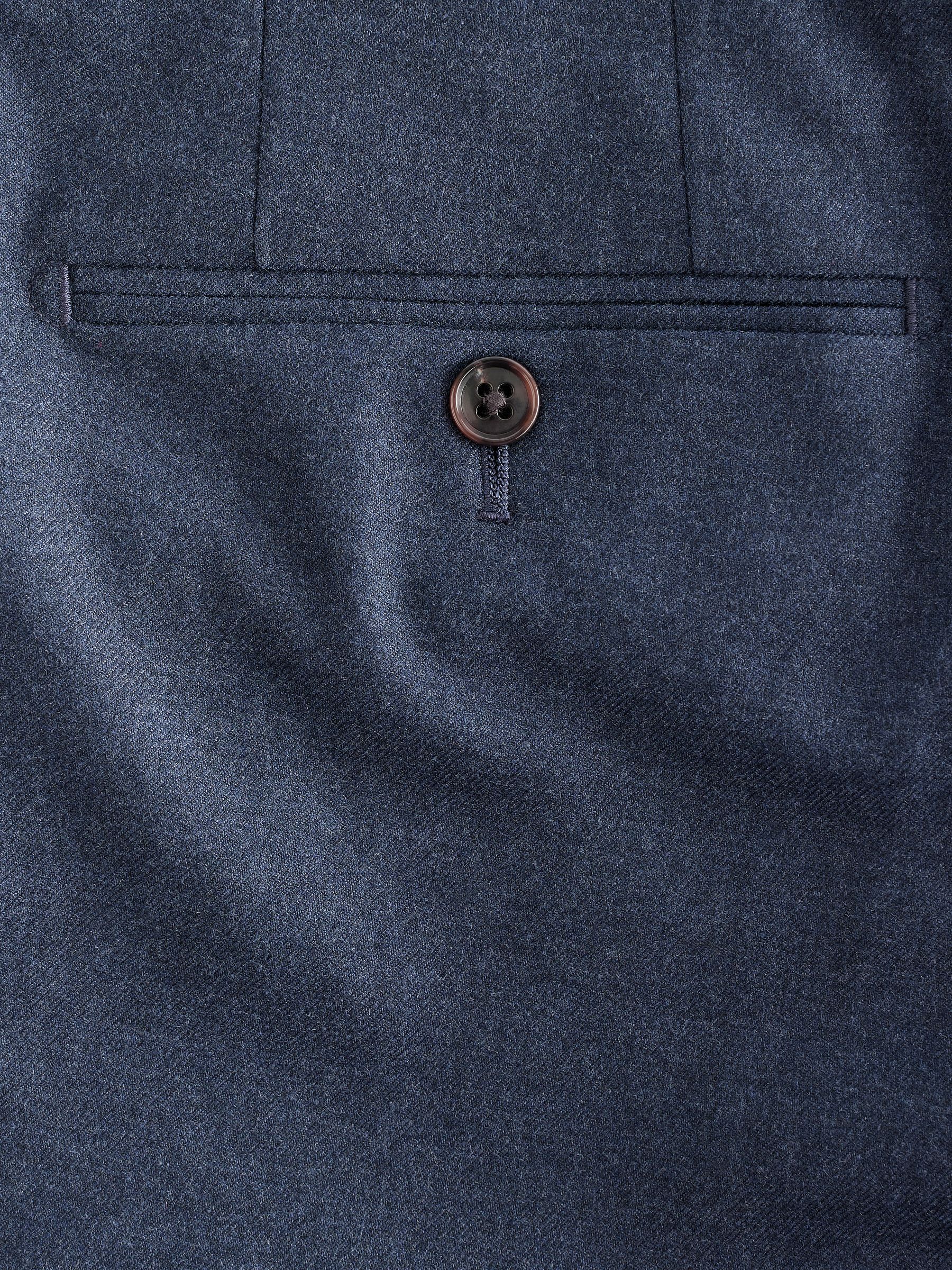 Blue Slim Fit Flannel Suit Trousers - Image 8 of 9