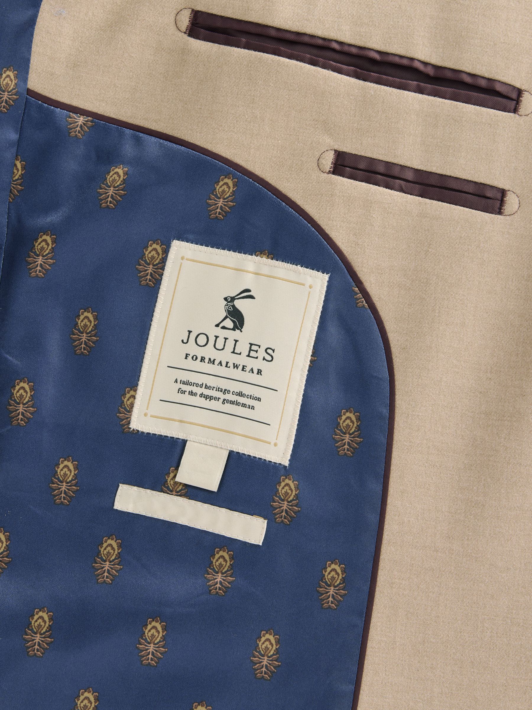 Tan Brown Slim Fit Flannel Suit Jacket - Image 13 of 19