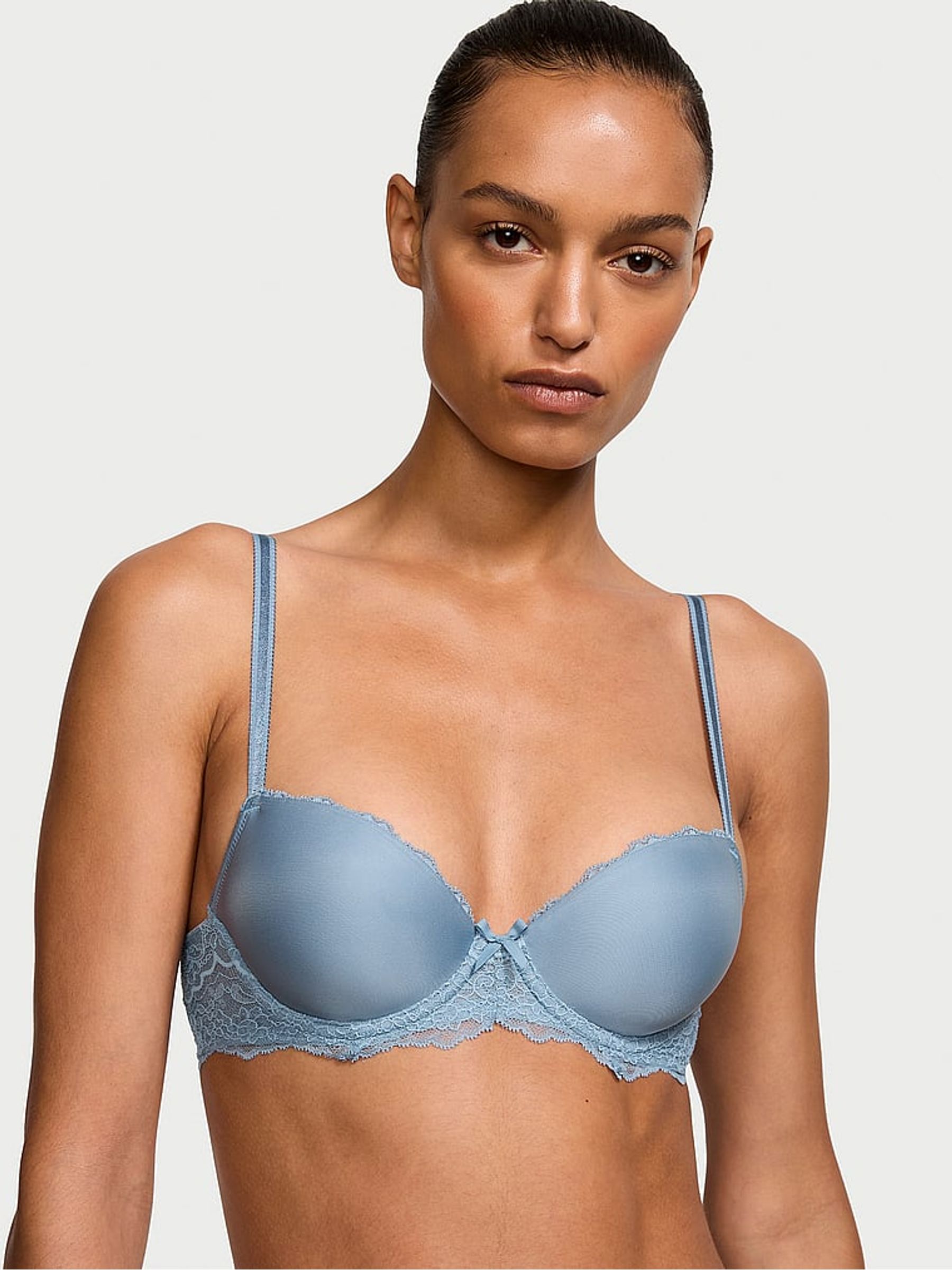 Blue Faded Denim Demi Lightly Lined Bra - Image 2 of 3