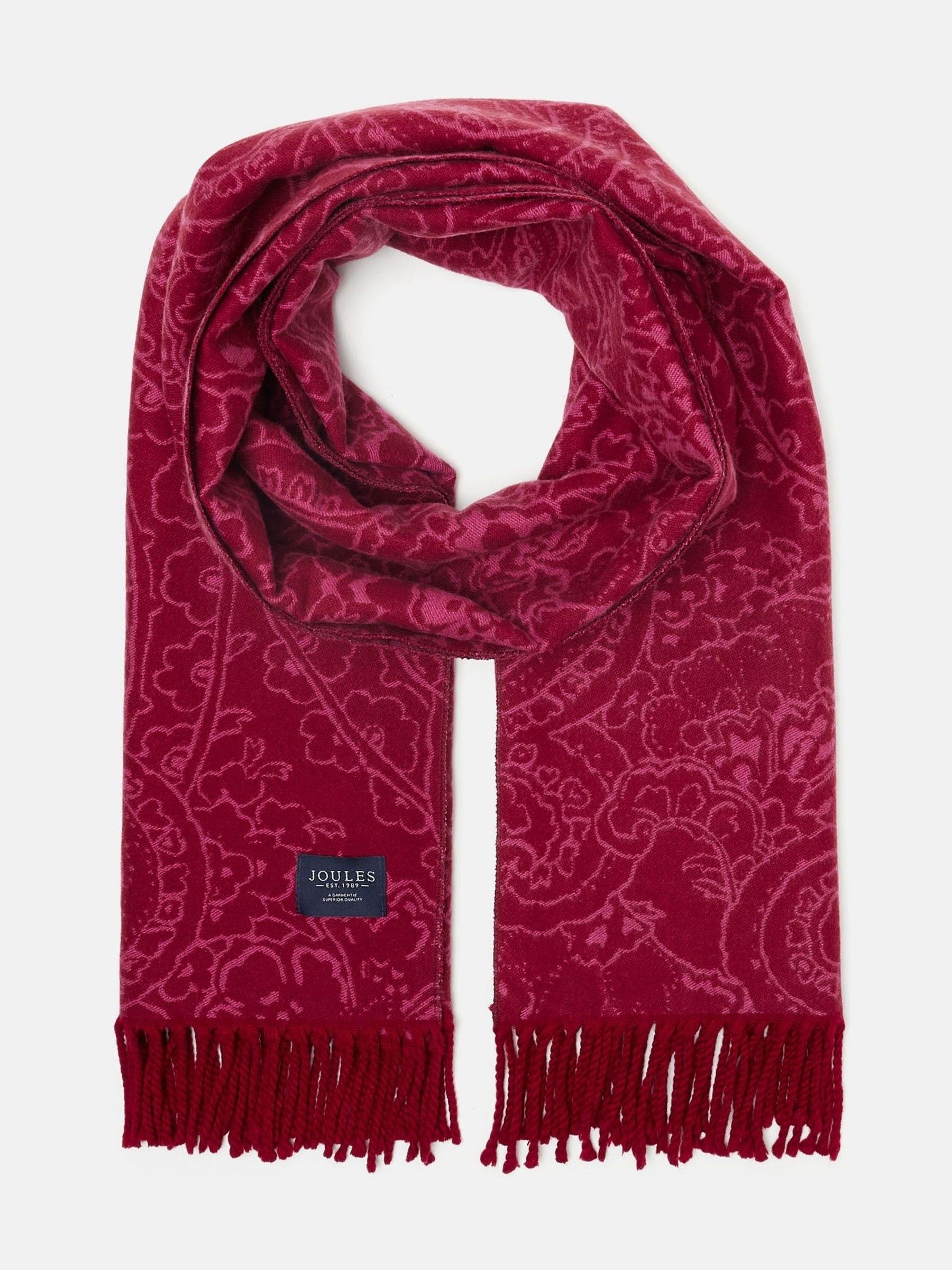 Elissa Pink & Plum Double-Sided Jacquard Scarf - Image 3 of 5