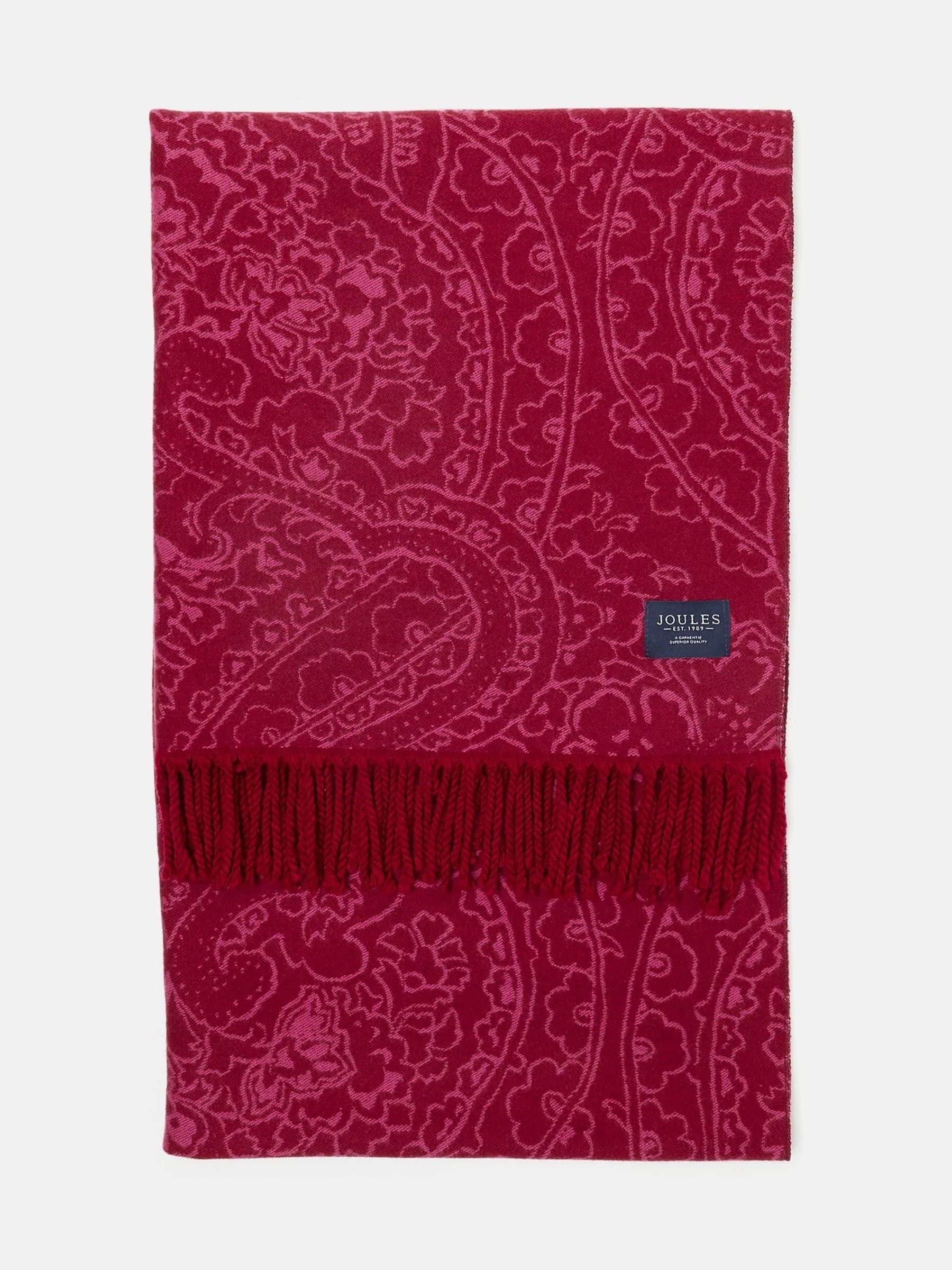 Elissa Pink & Plum Double-Sided Jacquard Scarf - Image 4 of 5