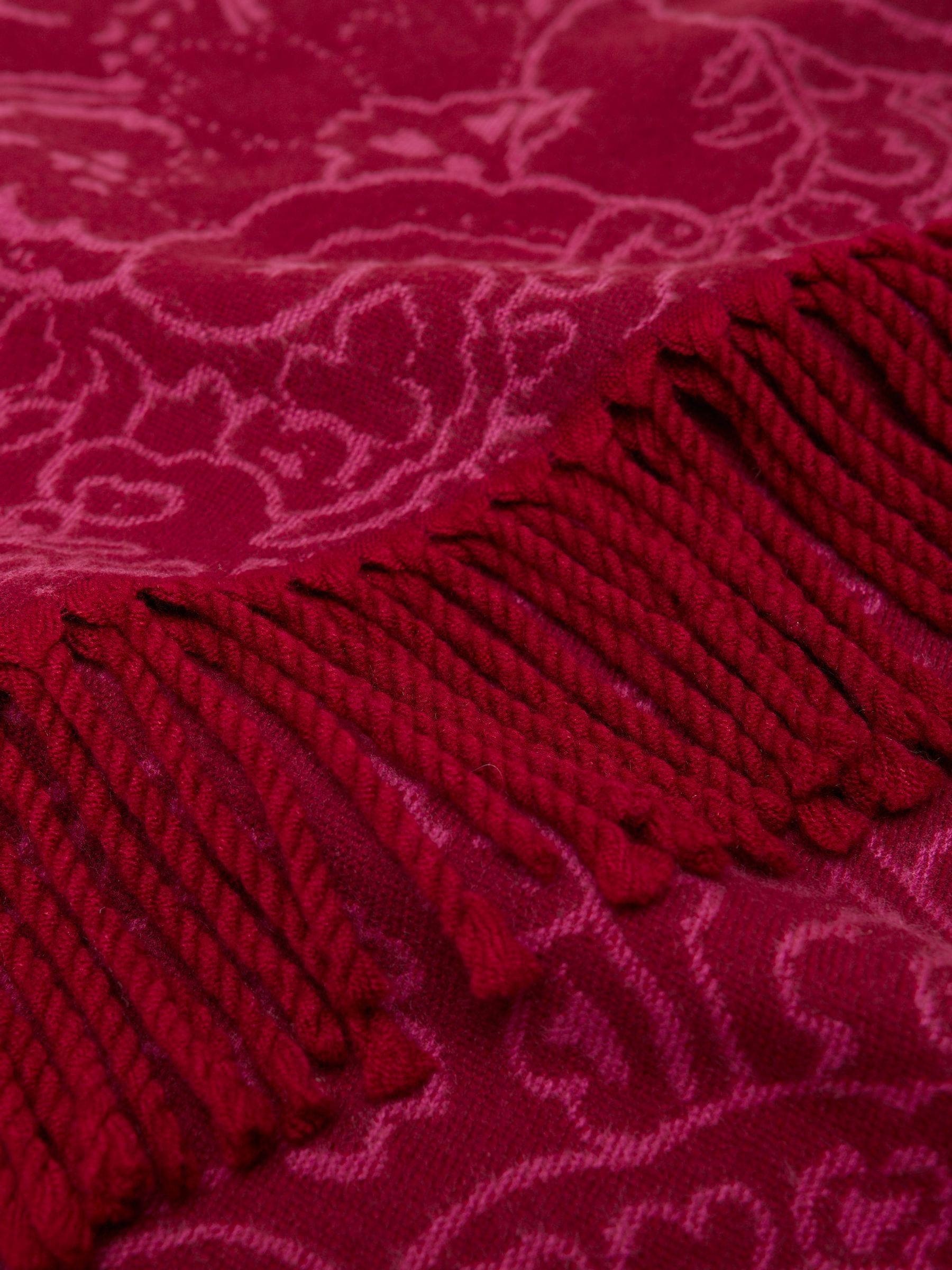 Elissa Pink & Plum Double-Sided Jacquard Scarf - Image 5 of 5