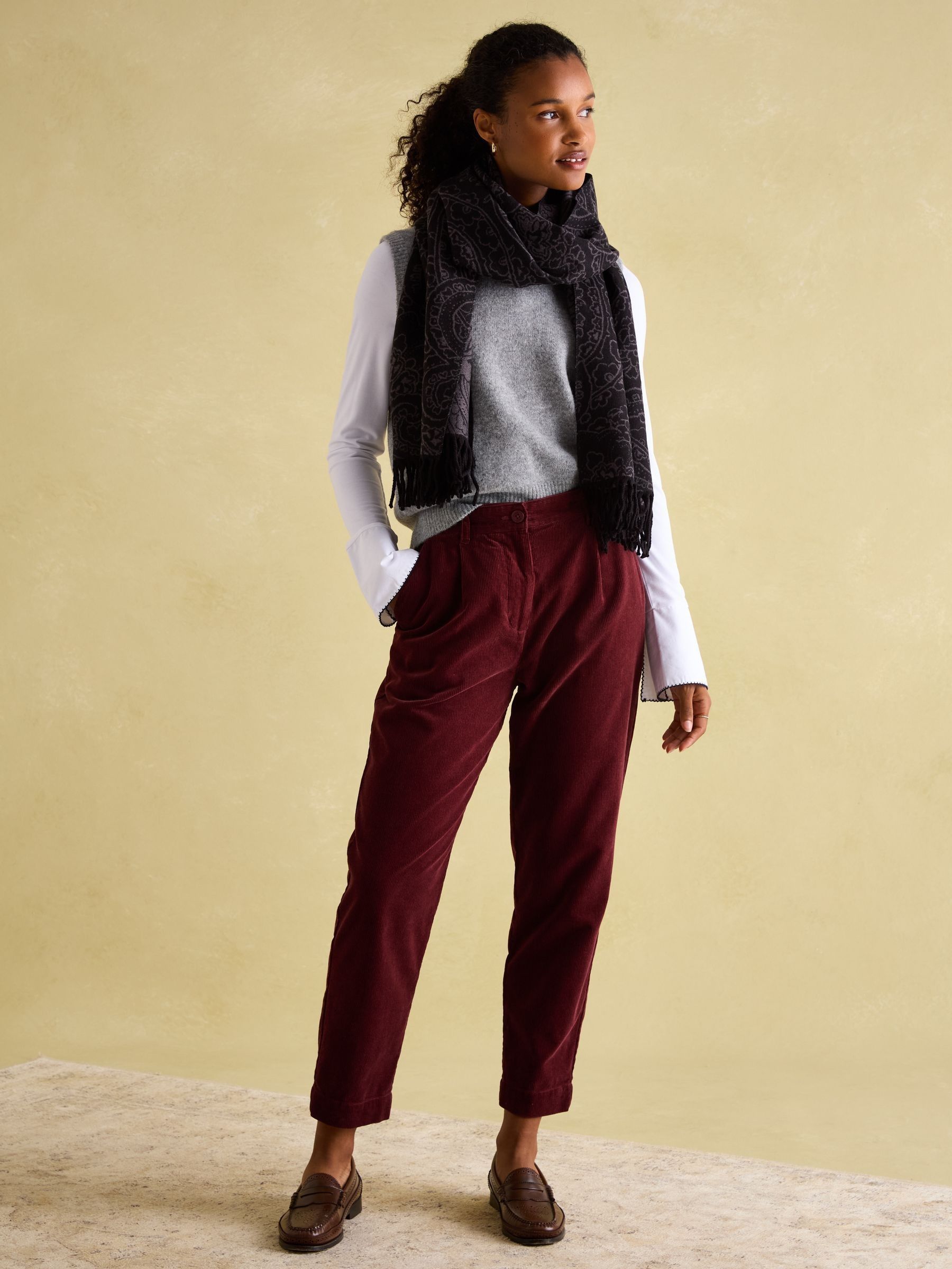 Elissa Black & Grey Double-Sided Jacquard Scarf - Image 3 of 6
