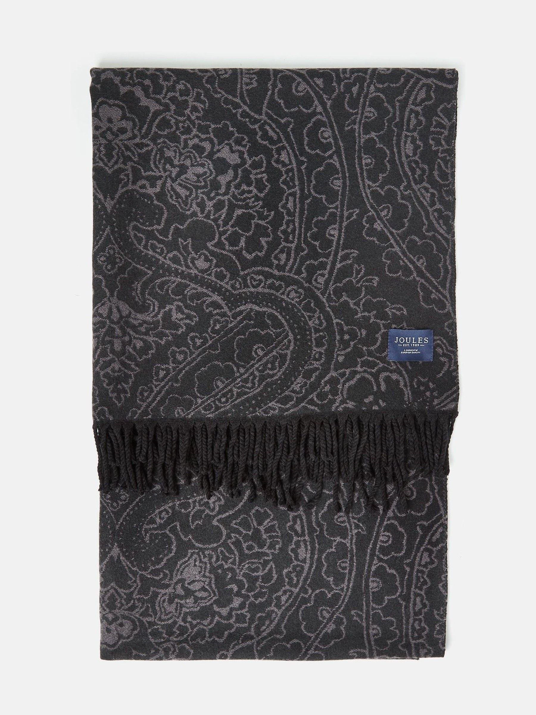 Elissa Black & Grey Double-Sided Jacquard Scarf - Image 5 of 6