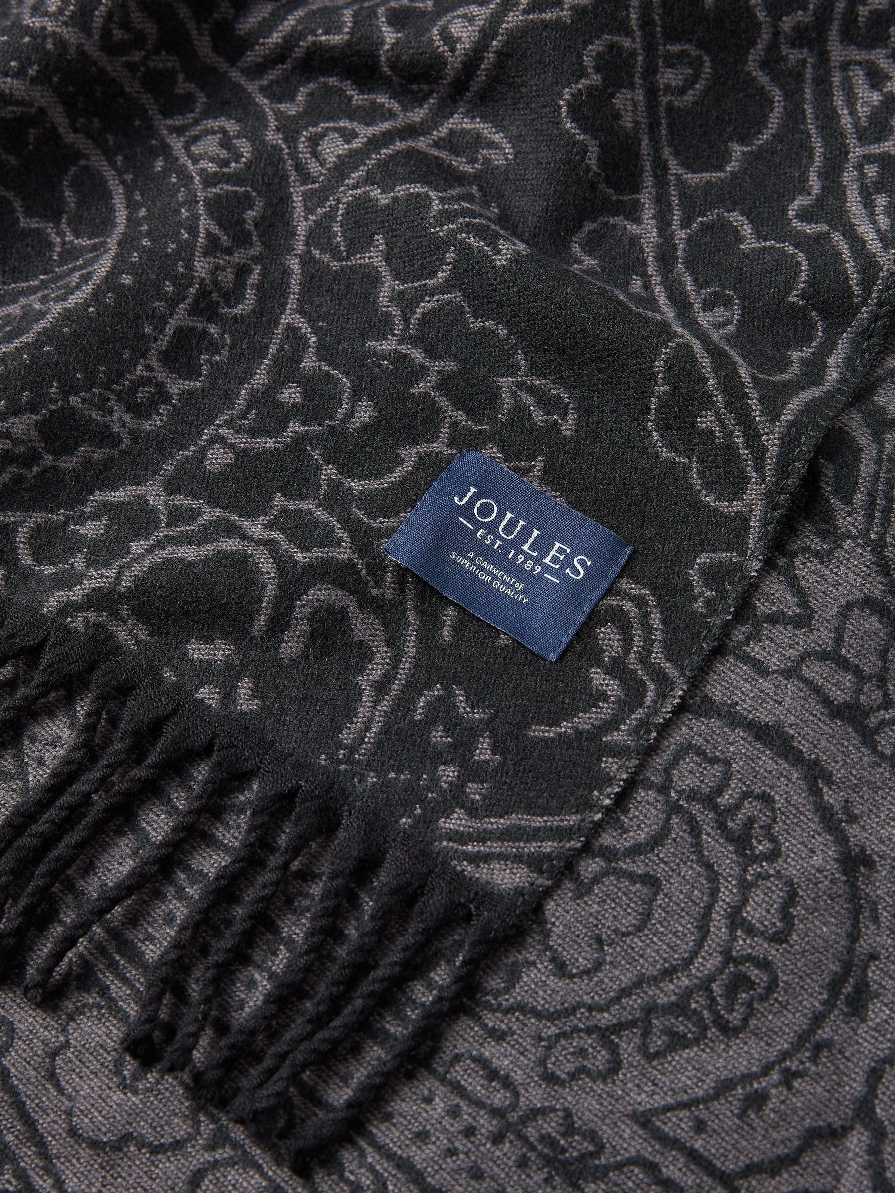 Elissa Black & Grey Double-Sided Jacquard Scarf - Image 6 of 6