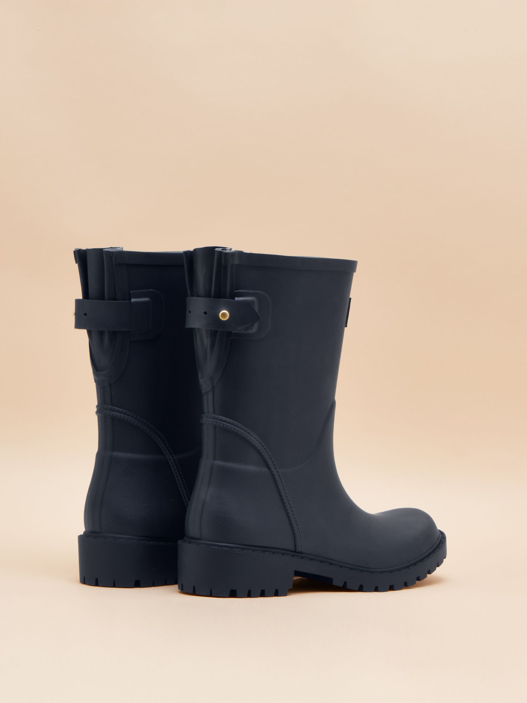 Wistow Navy Blue Adjustable Mid Calf Wellies - Image 2 of 6