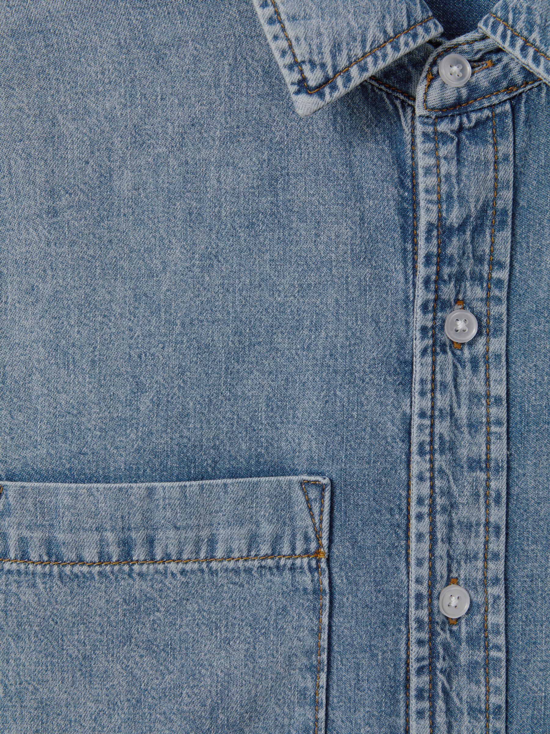 Relaxed Denim Shirt in Mid Blue - Image 5 of 5