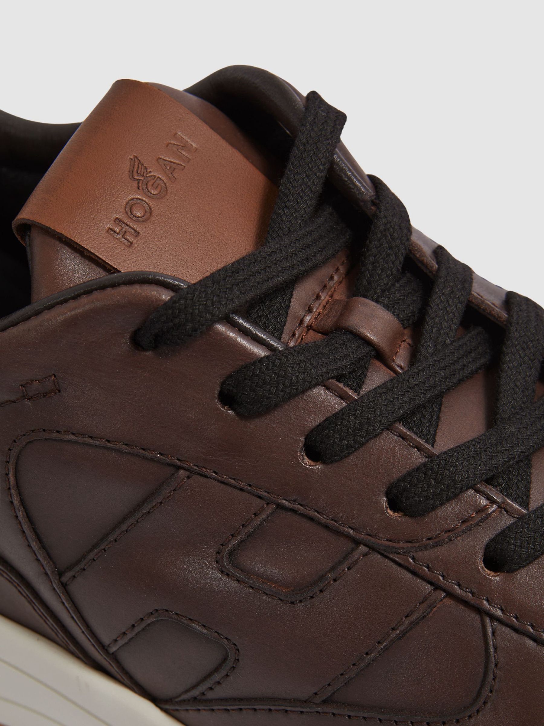Hogan Leather Chunky Trainers in Brown - image 3