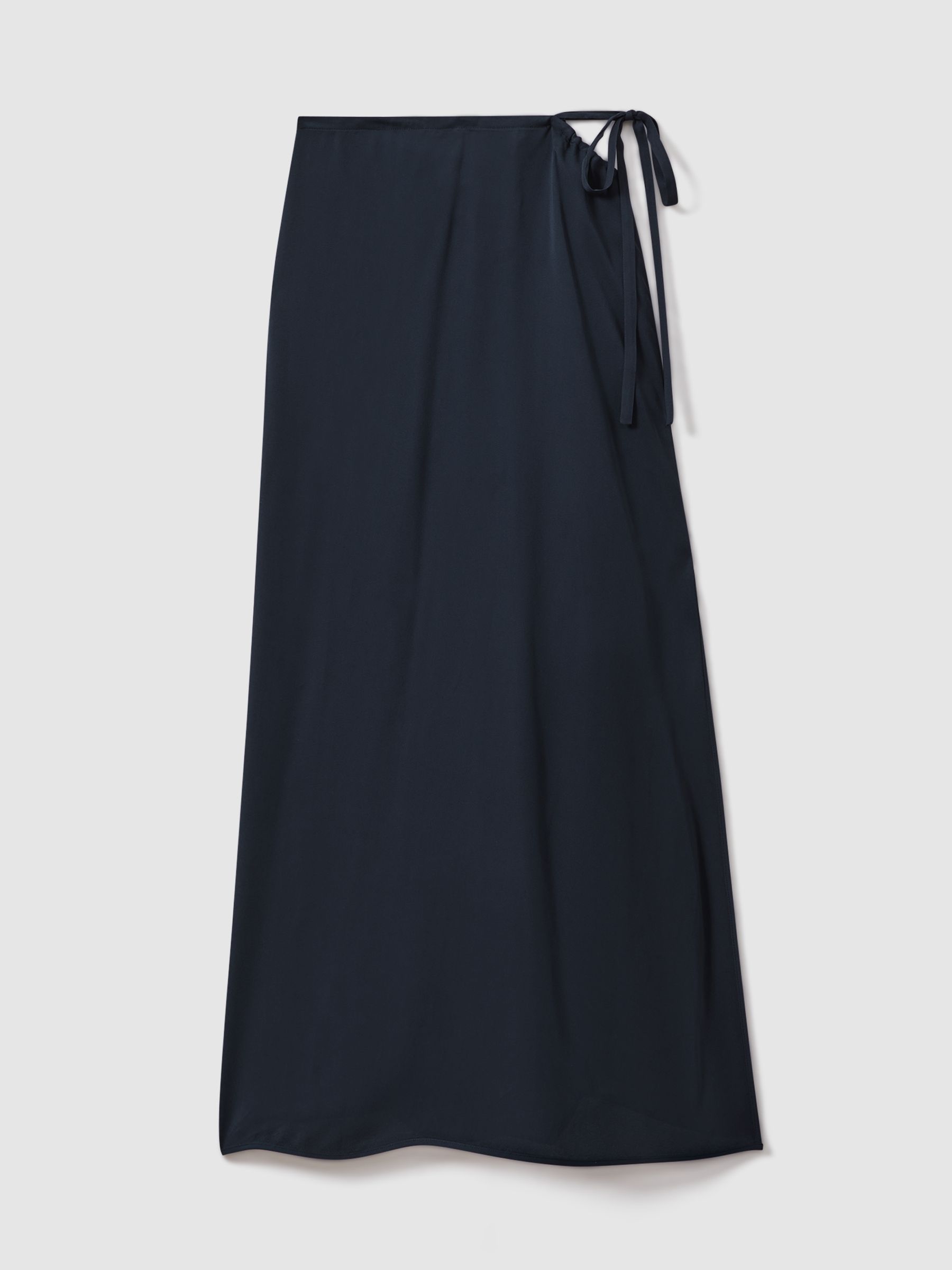 Gathered Side Midi Skirt in Navy - Image 2 of 6