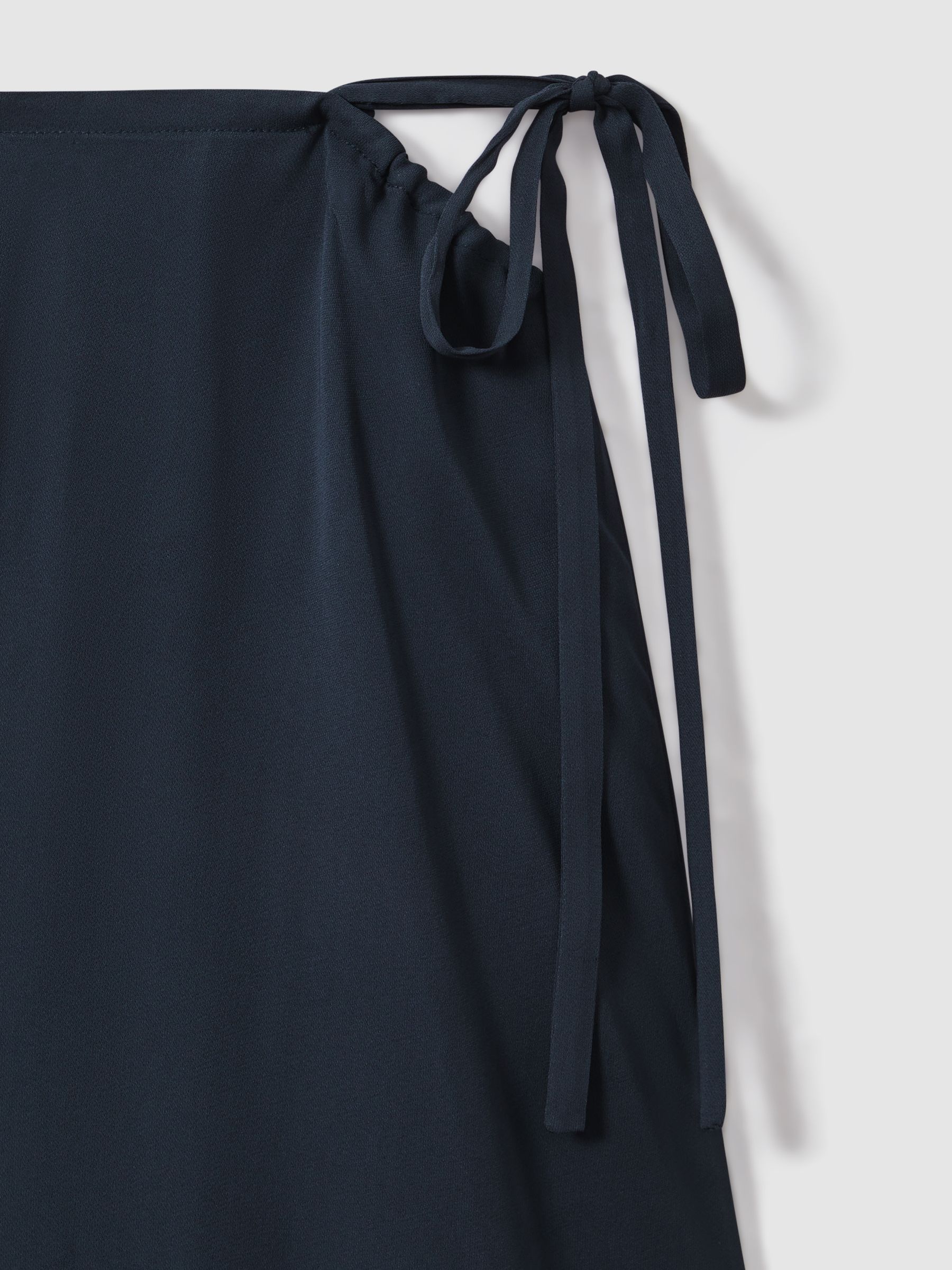 Gathered Side Midi Skirt in Navy - Image 6 of 6