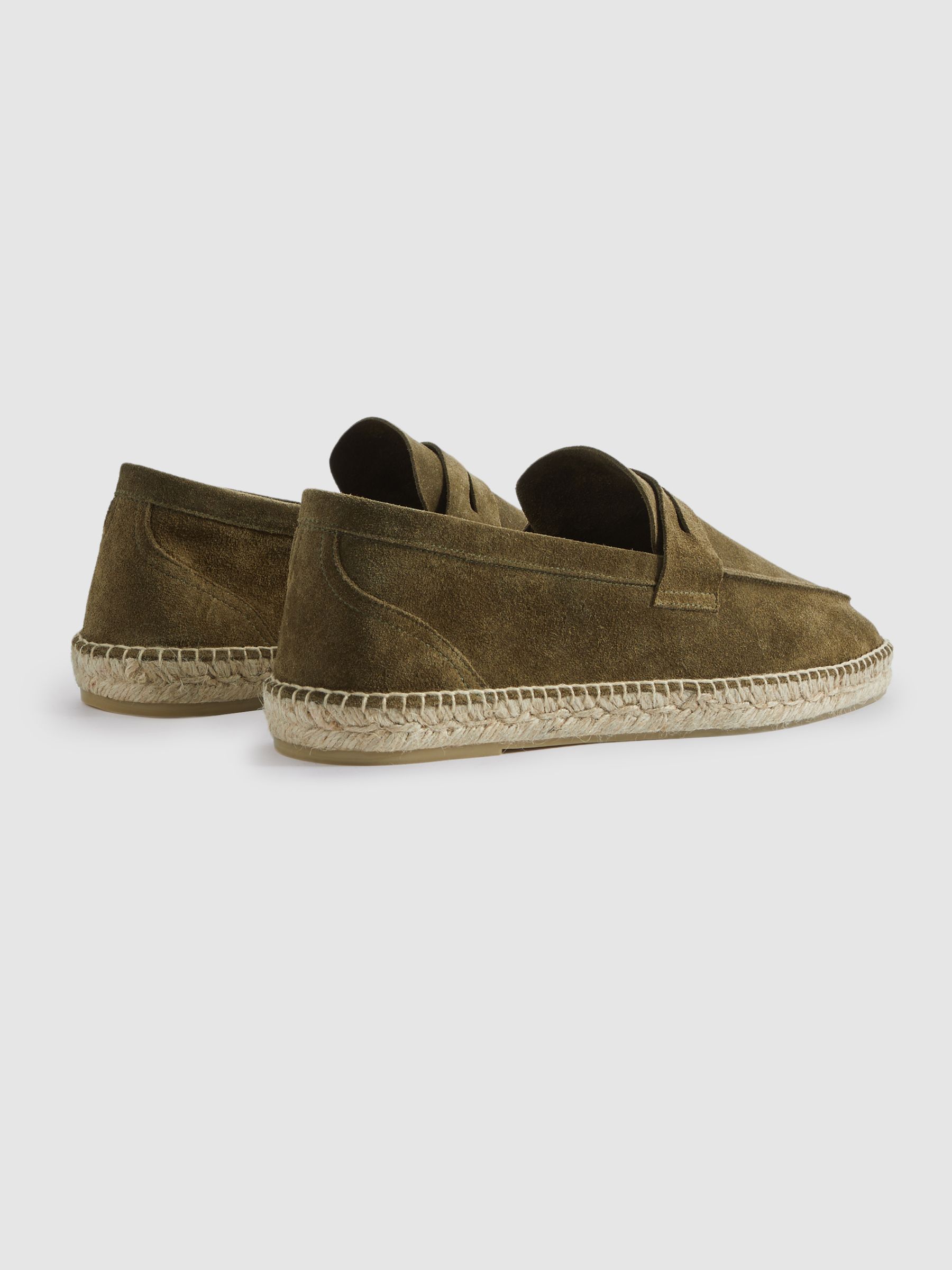 Suede Espadrilles in Olive - Image 4 of 5