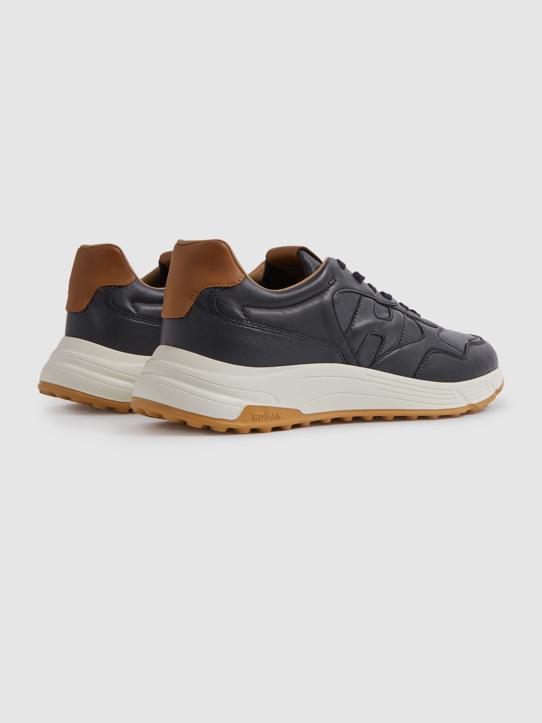 Hogan Leather Chunky Trainers in Blue - Image 3 of 4