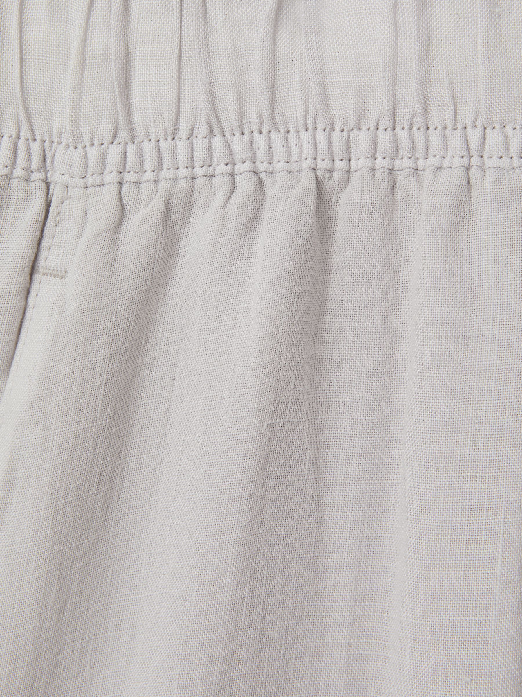 Garment Dyed Wide Leg 100% Linen Trousers in Dusty Blue - Image 6 of 6