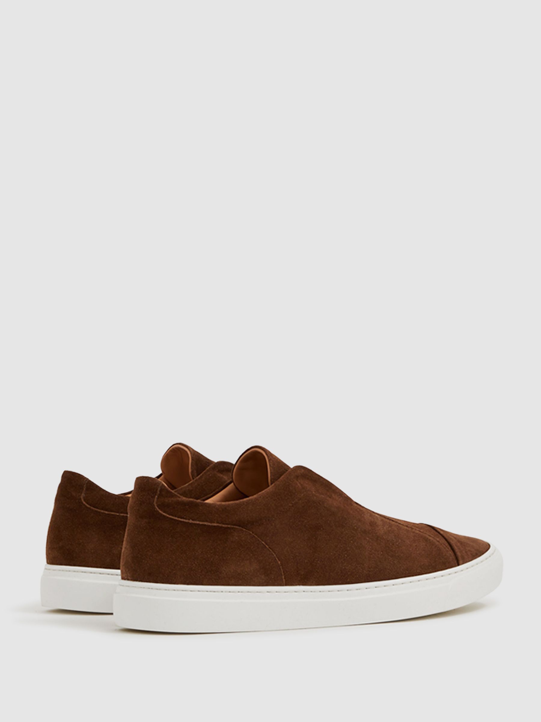 Harrys London Suede Slip On Trainers in Dark Bark Brown - Image 4 of 5
