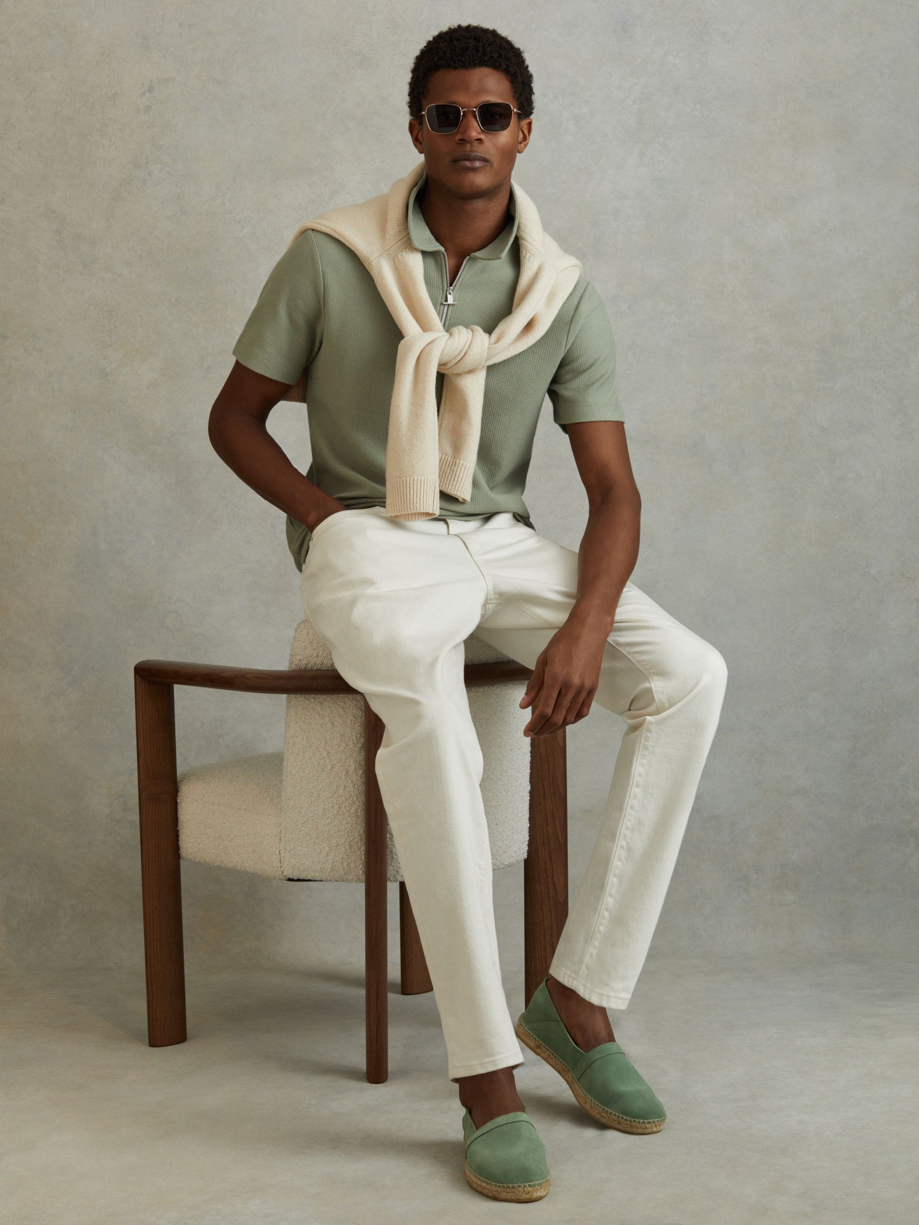 Suede Espadrilles in Mint - Image 2 of 5