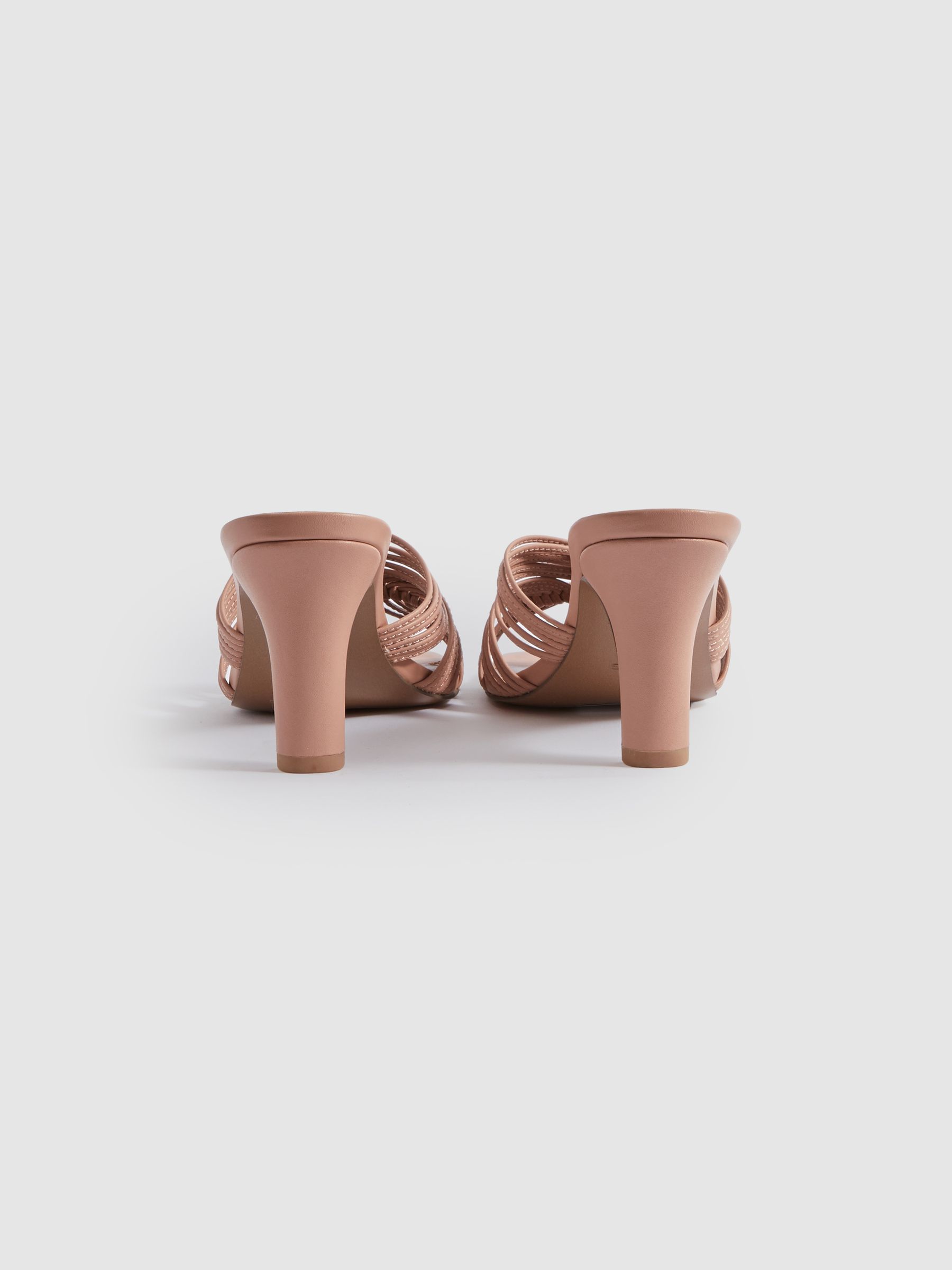 Leather Knot Detail Mules in Blush - Image 4 of 5