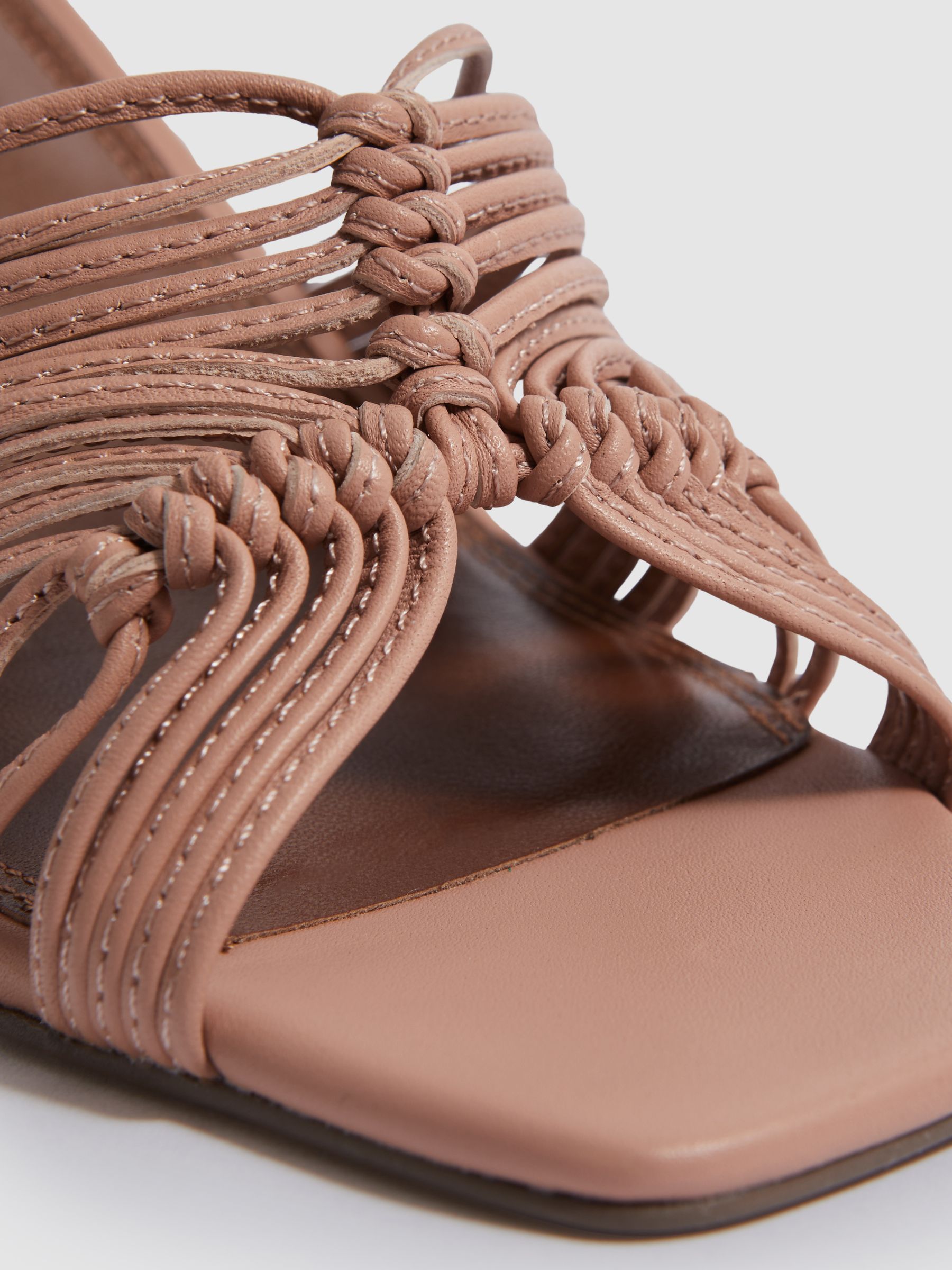 Leather Knot Detail Mules in Blush - Image 5 of 5