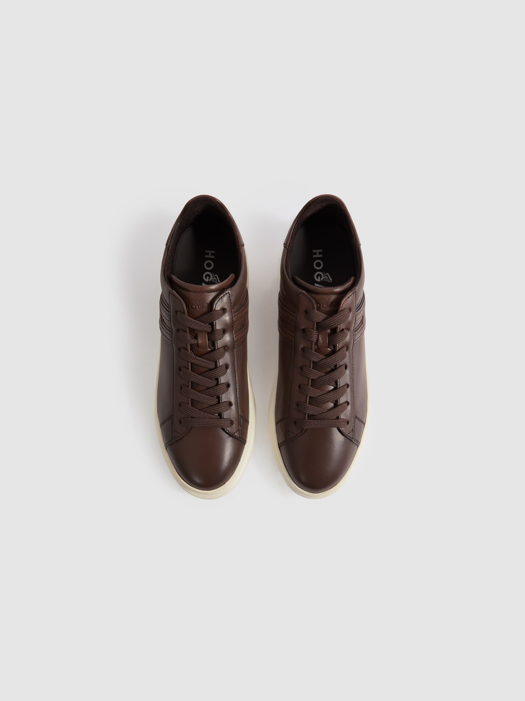 Hogan Lace-Up Trainers in Dark Brown - Image 3 of 4