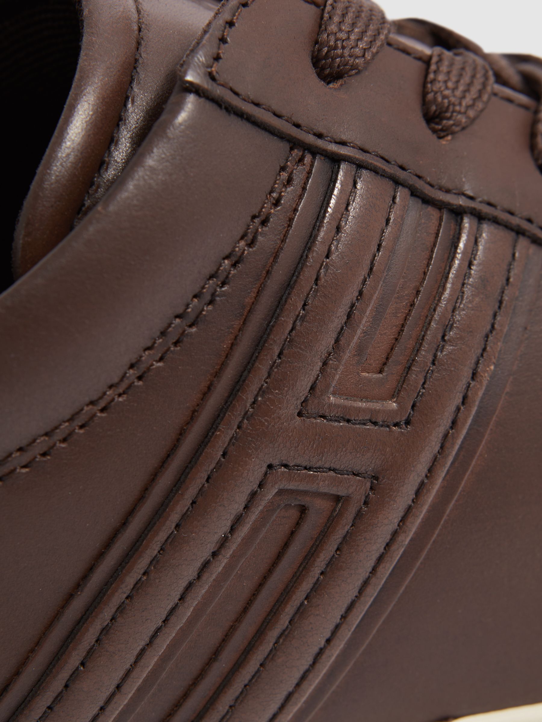 Hogan Lace-Up Trainers in Dark Brown - Image 4 of 4