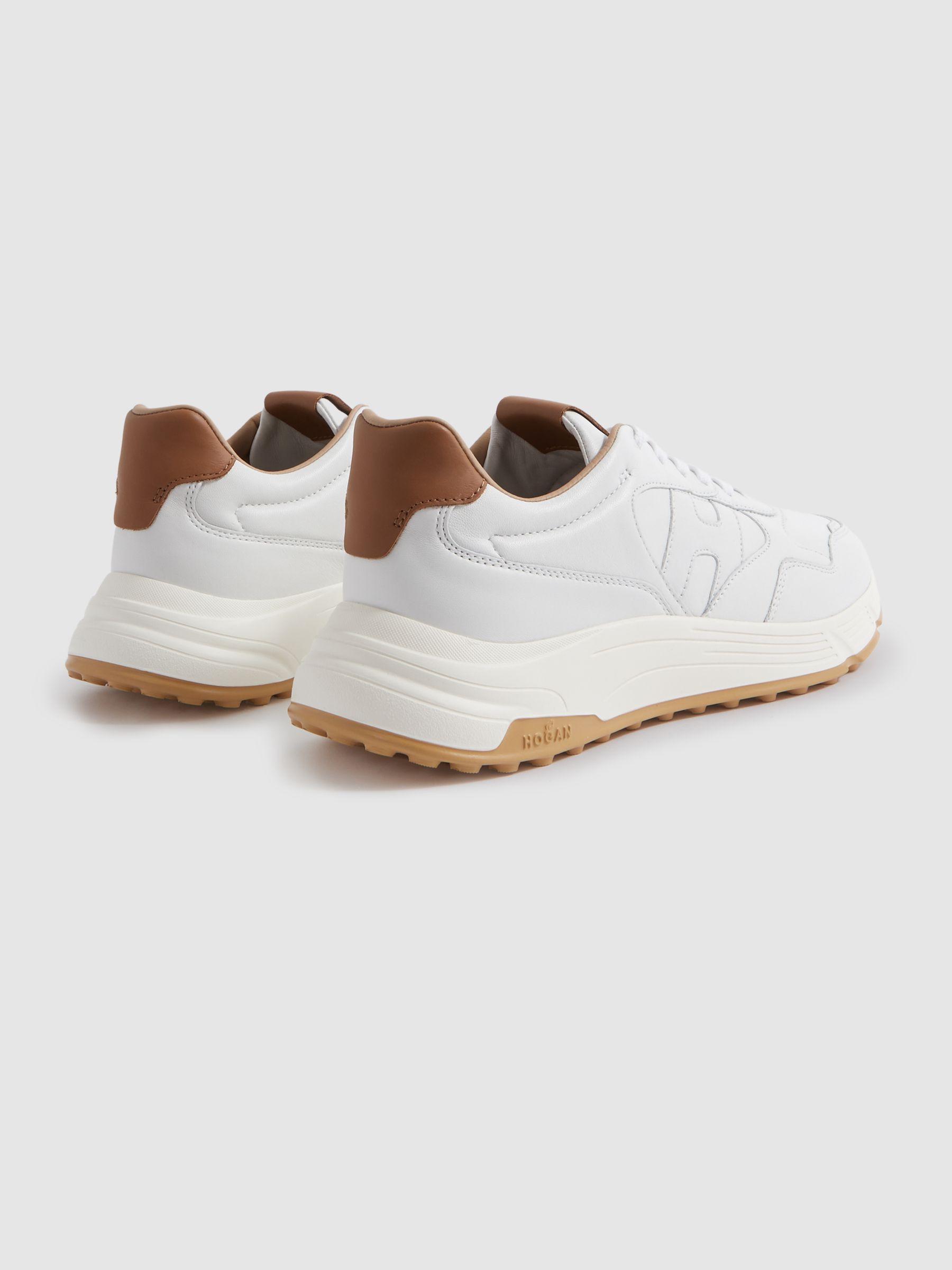 Hogan Leather Chunky Trainers in White - Image 2 of 4