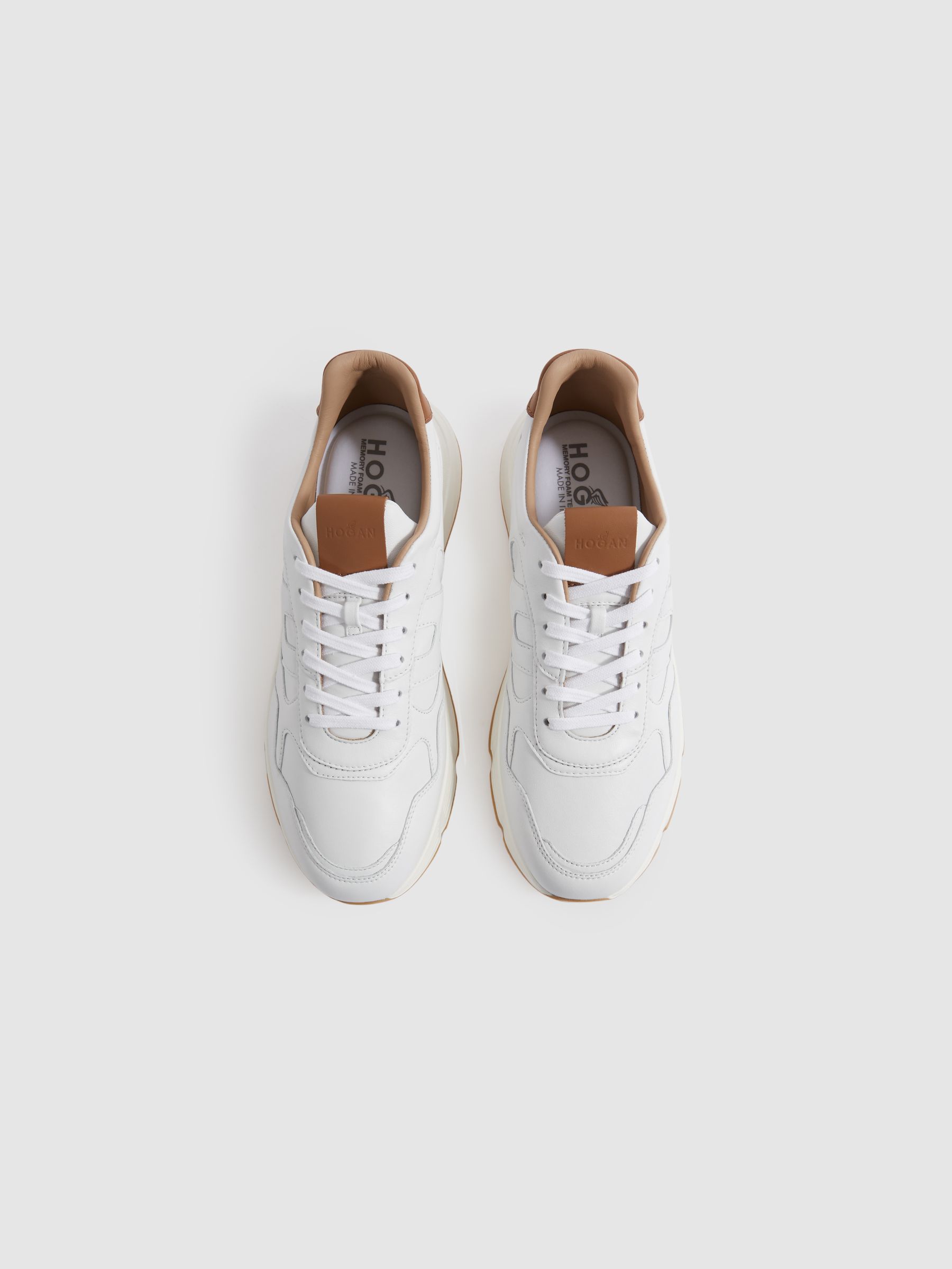 Hogan Leather Chunky Trainers in White - Image 3 of 4