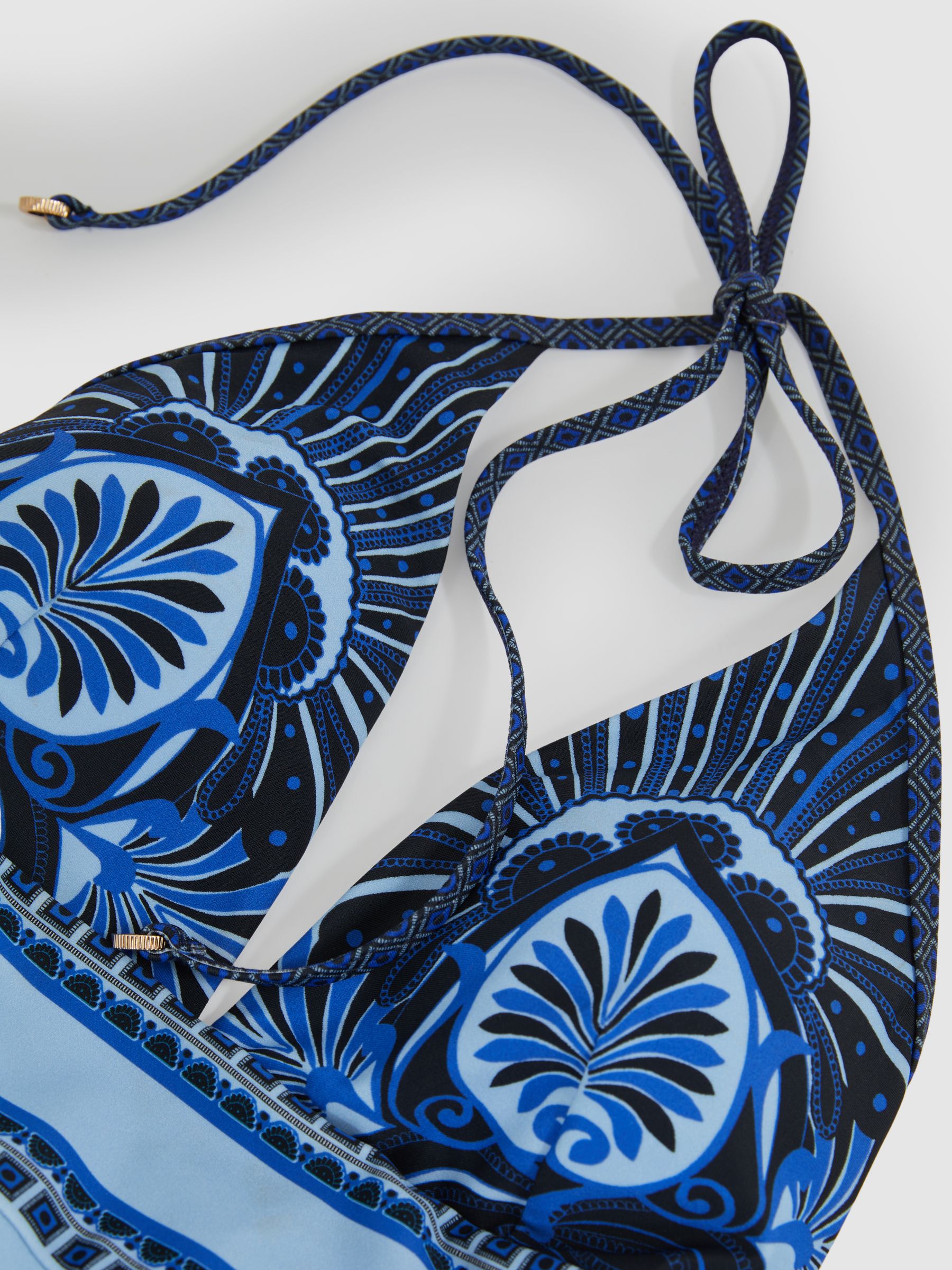 Halterneck Printed Swimsuit in Blue - Image 6 of 6