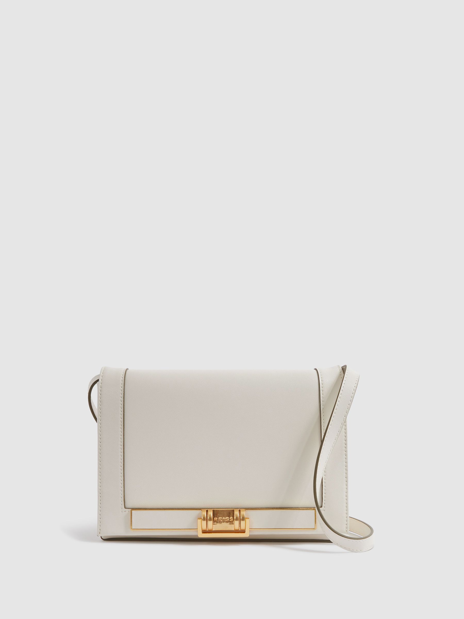 Soft Leather Crossbody Bag in Off White - Image 1 of 5 Soft Leather Crossbody Bag in Off White - Image 1 of 5
