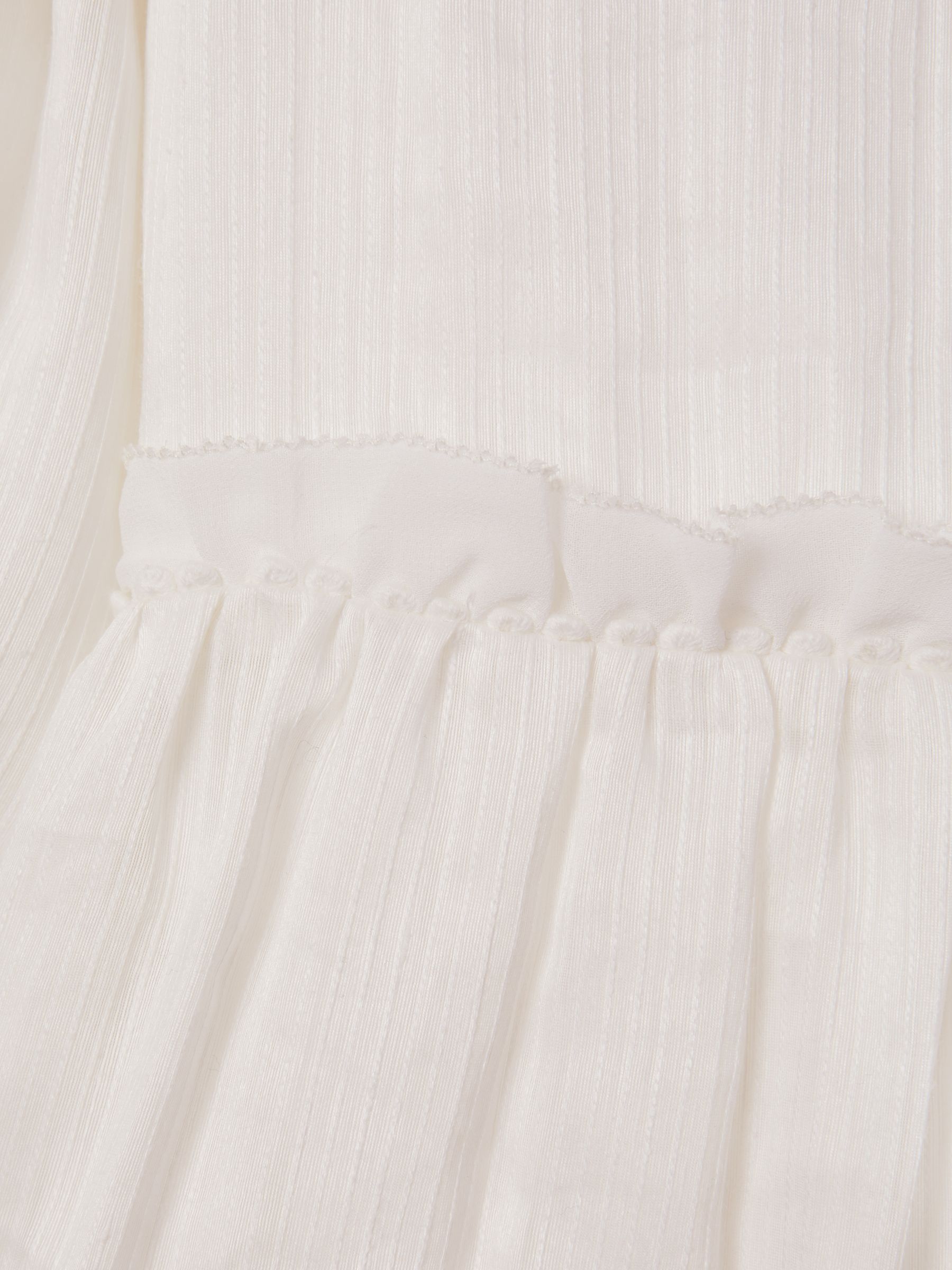 9-13 yrs Tiered Linen Blend Puff Sleeve Dress in Ivory - Image 4 of 4