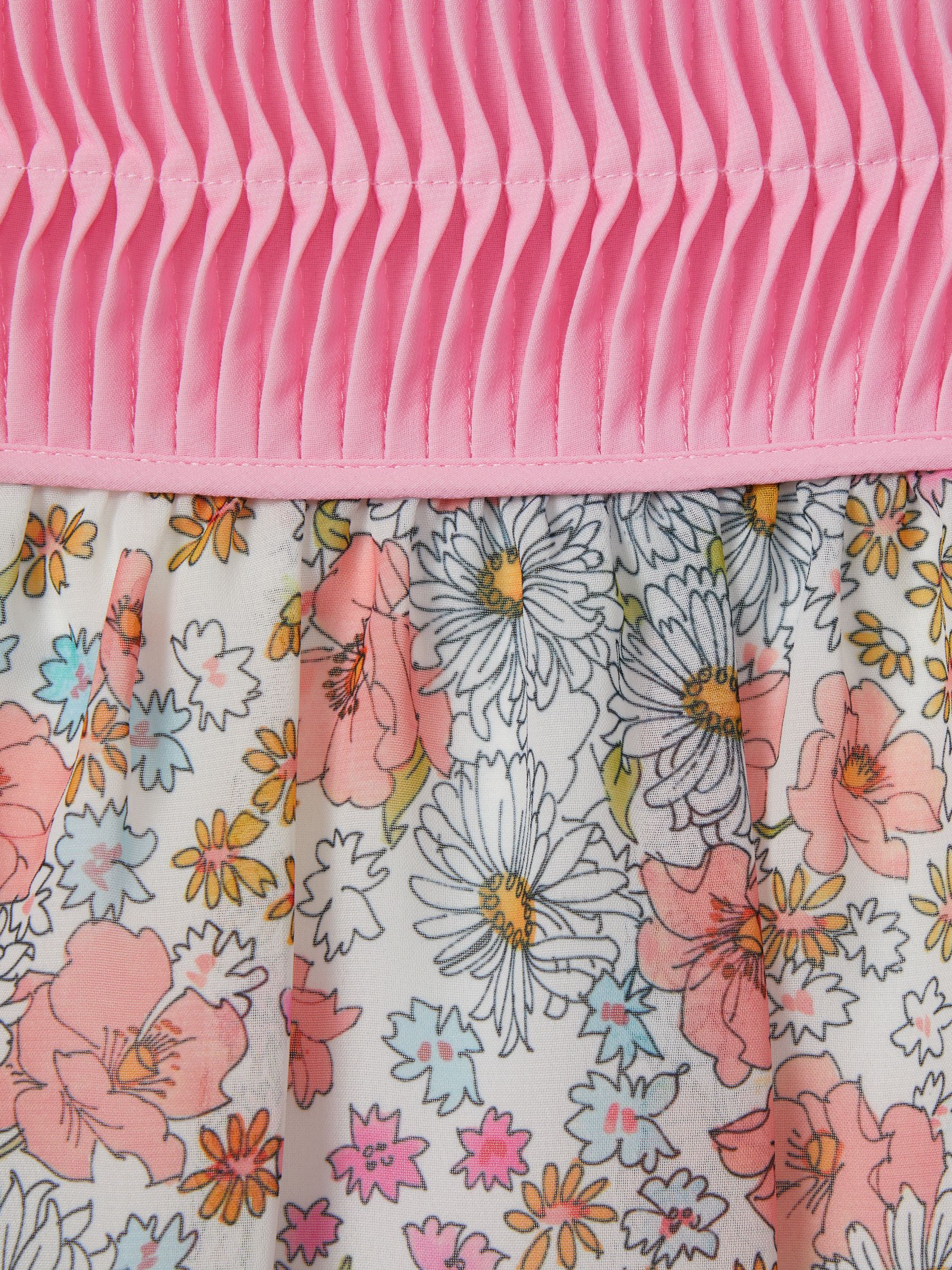 13-14 yrs Floral Print Tiered Dress in Pink Print - Image 5 of 5