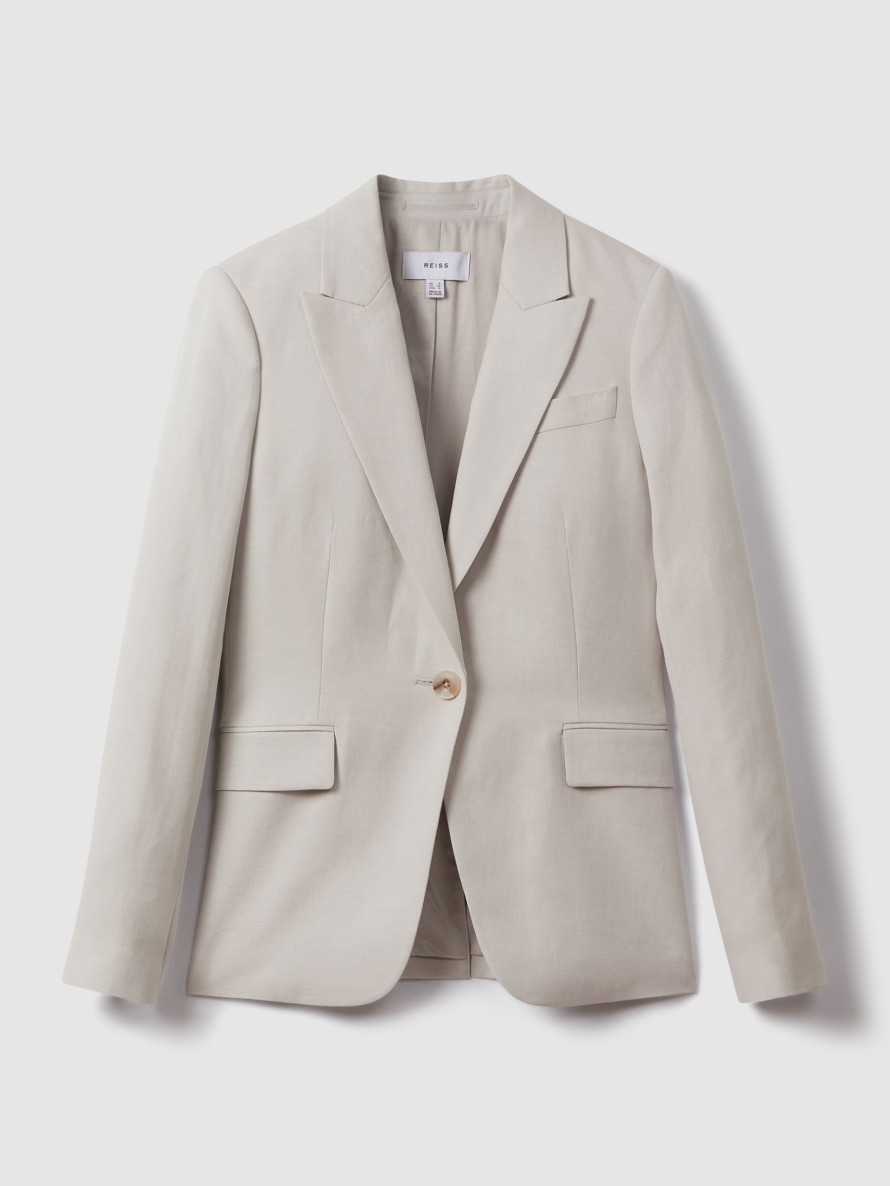 Single Breasted Suit Blazer with TENCEL™ Fibers in Light Grey - Image 2 of 6