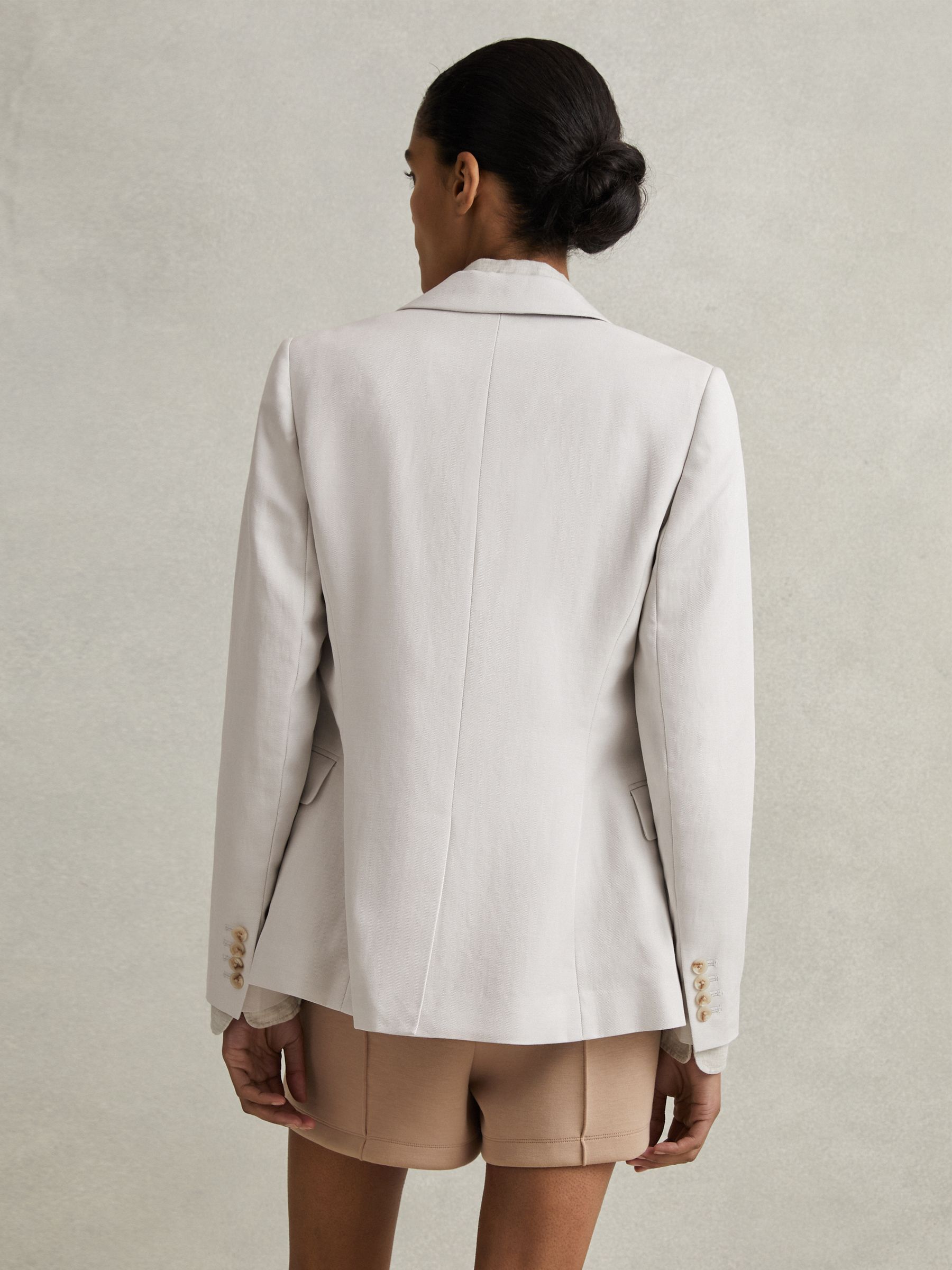 Single Breasted Suit Blazer with TENCEL™ Fibers in Light Grey - Image 5 of 6