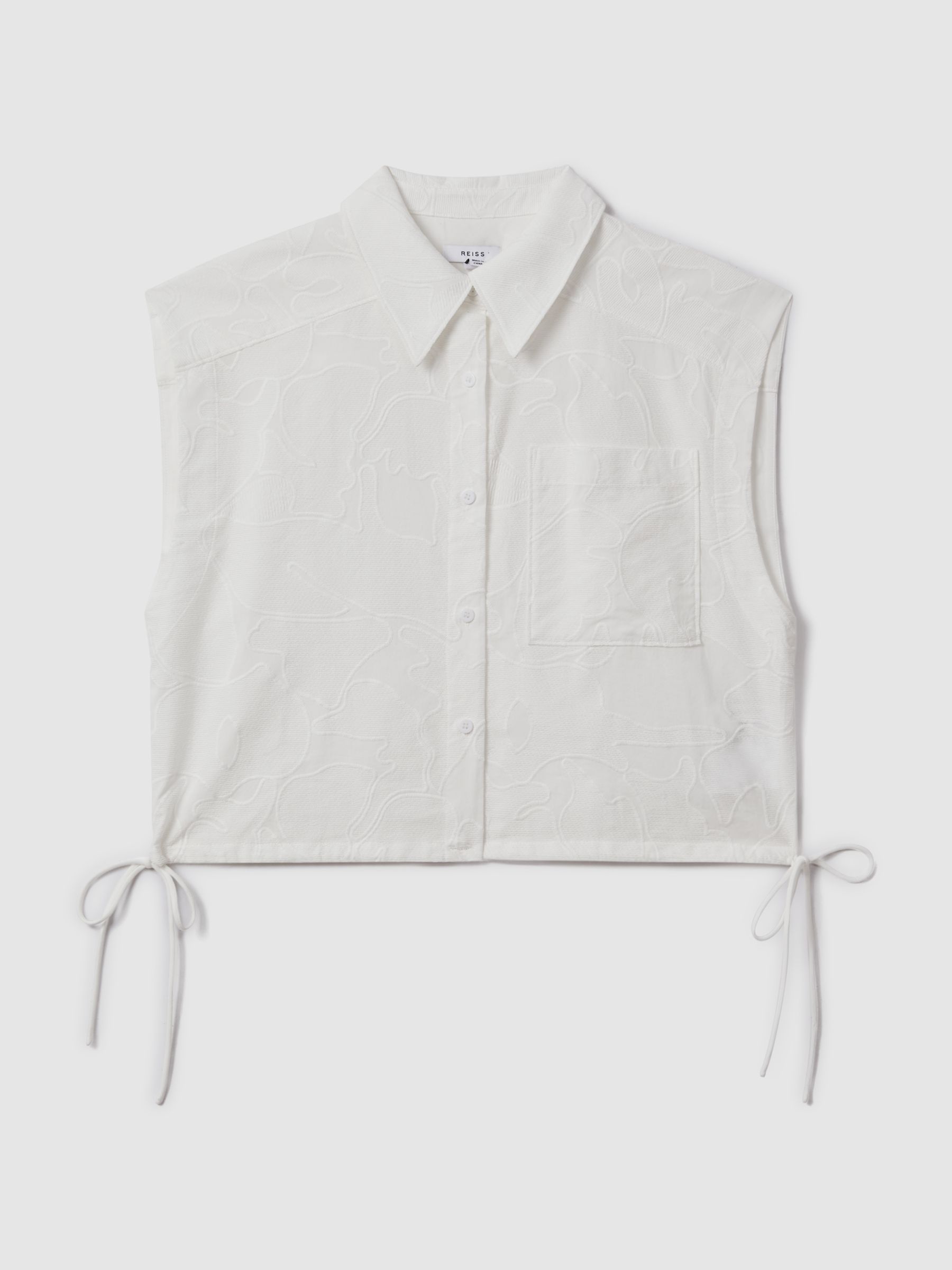 Cotton Embroidered Shirt in White - Image 2 of 6