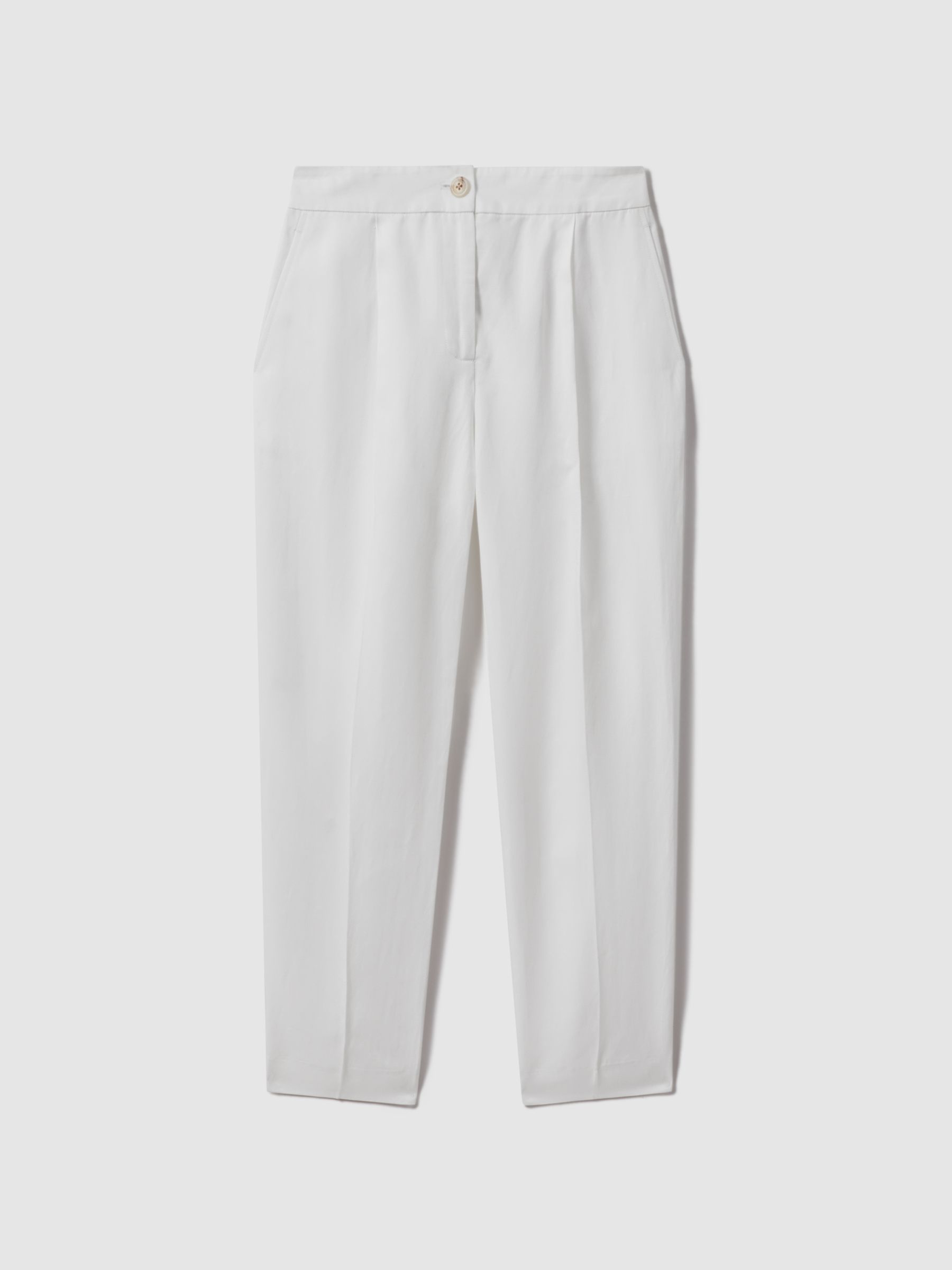 Tapered Suit Trousers with TENCEL™ Fibers in White - Image 2 of 5