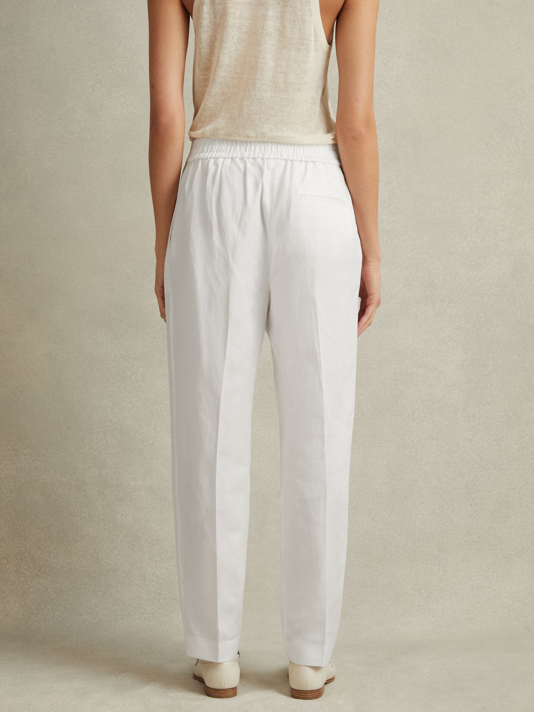 Tapered Suit Trousers with TENCEL™ Fibers in White - Image 4 of 5
