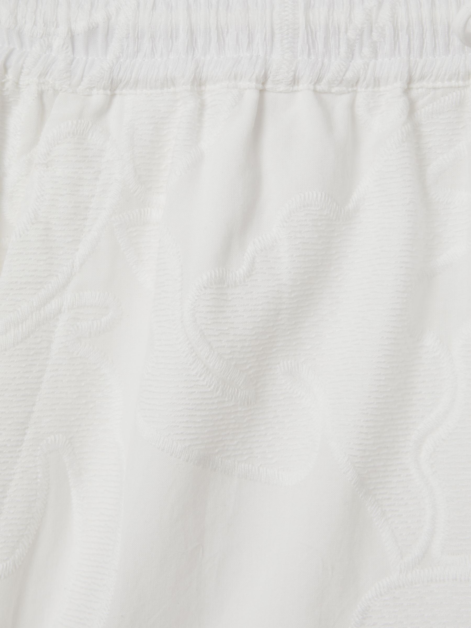Cotton Embroidered Drawstring Shorts in White - Image 6 of 6
