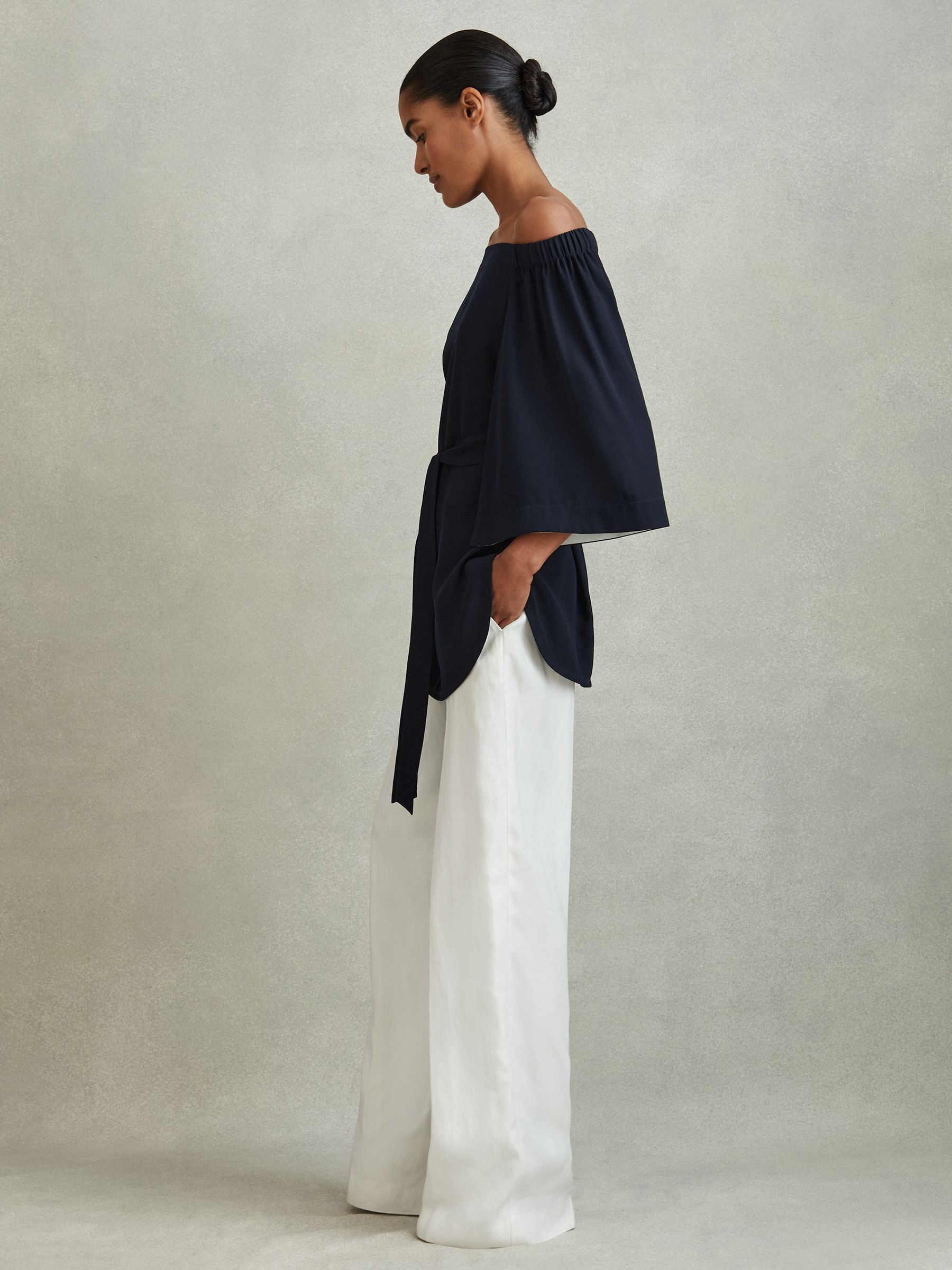 Off-The-Shoulder Tunic in Navy - Image 4 of 6