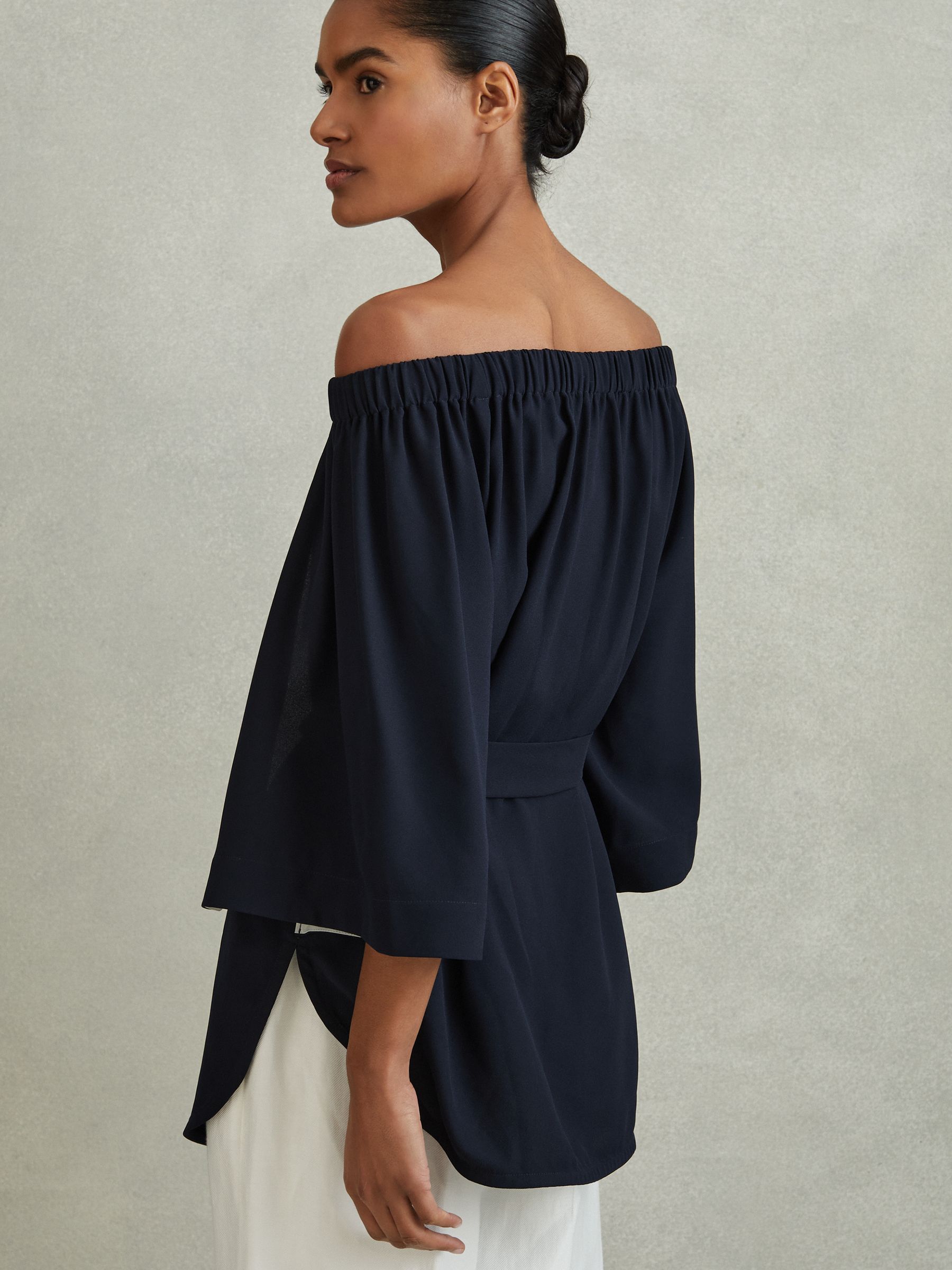 Off-The-Shoulder Tunic in Navy - Image 5 of 6