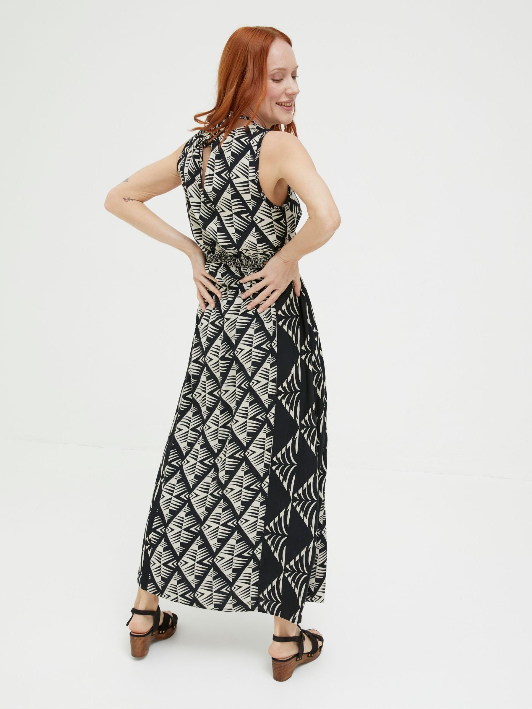 Harrie Black Geo Cut Out Midi Beach Dress - Image 2 of 6